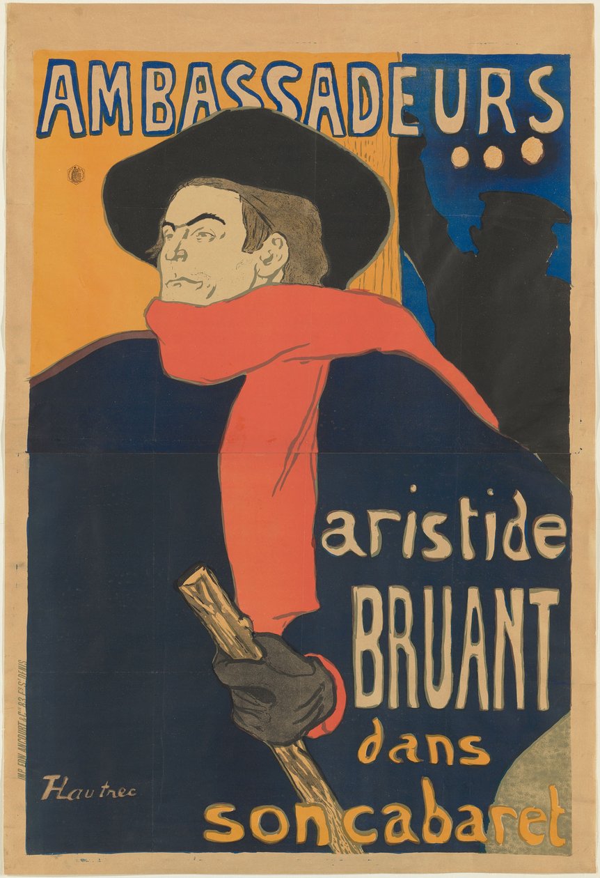 Ambasadorzy: Aristide Bruant autorstwa Henri de Toulouse-Lautrec