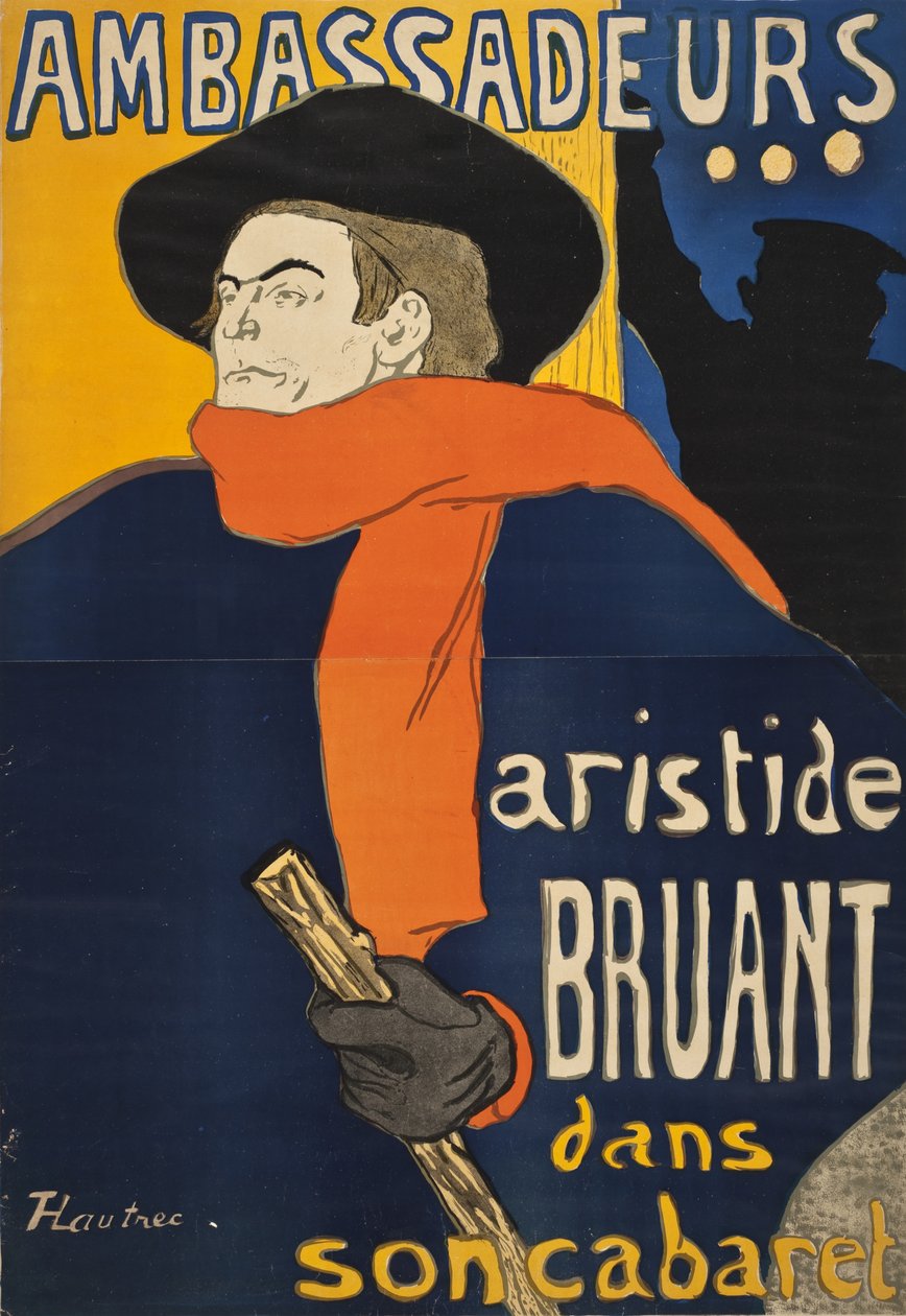 Ambassadeurs: Aristide Bruant autorstwa Henri de Toulouse-Lautrec