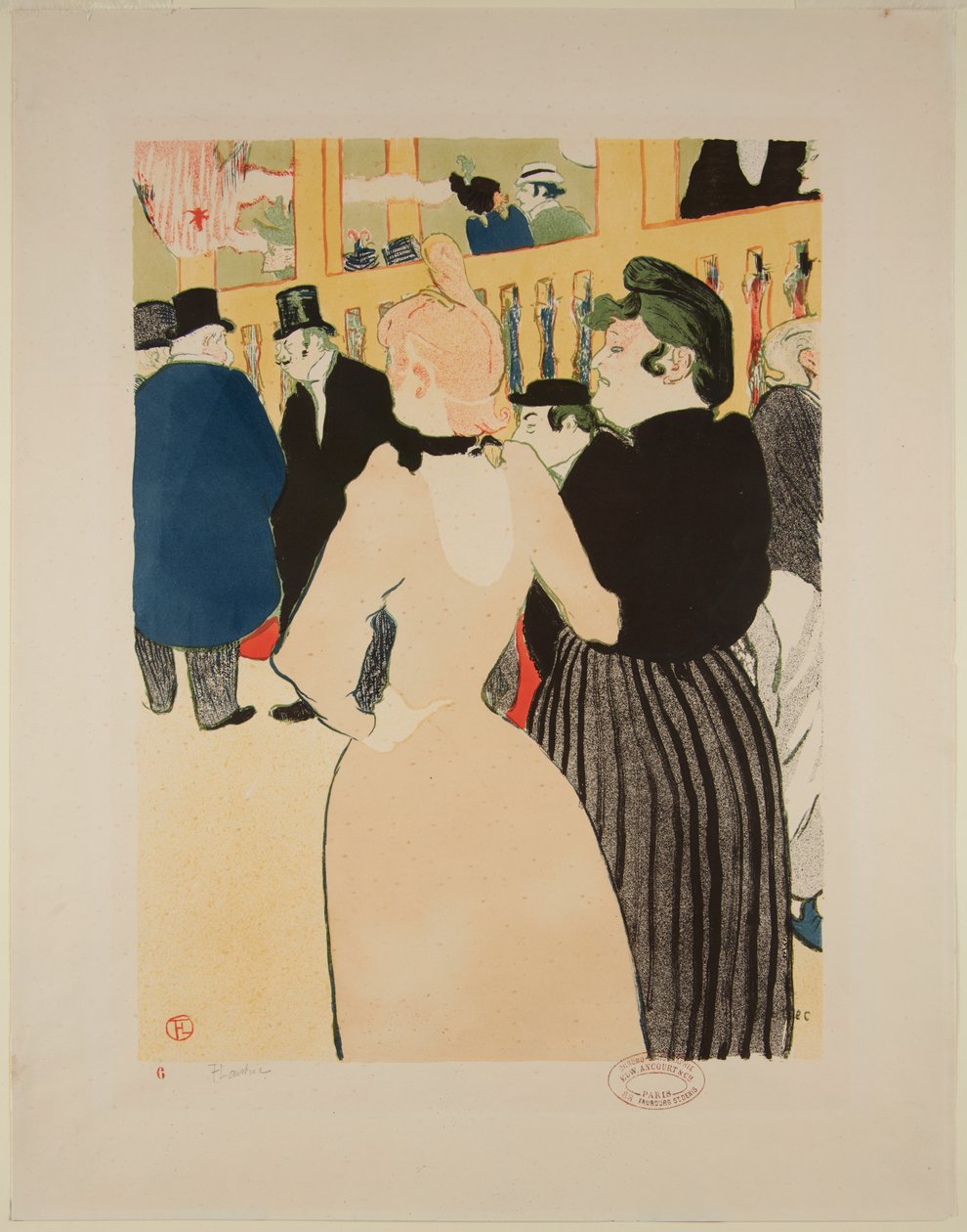 W Moulin-Rouge: La Goulue i jej siostra autorstwa Henri de Toulouse Lautrec