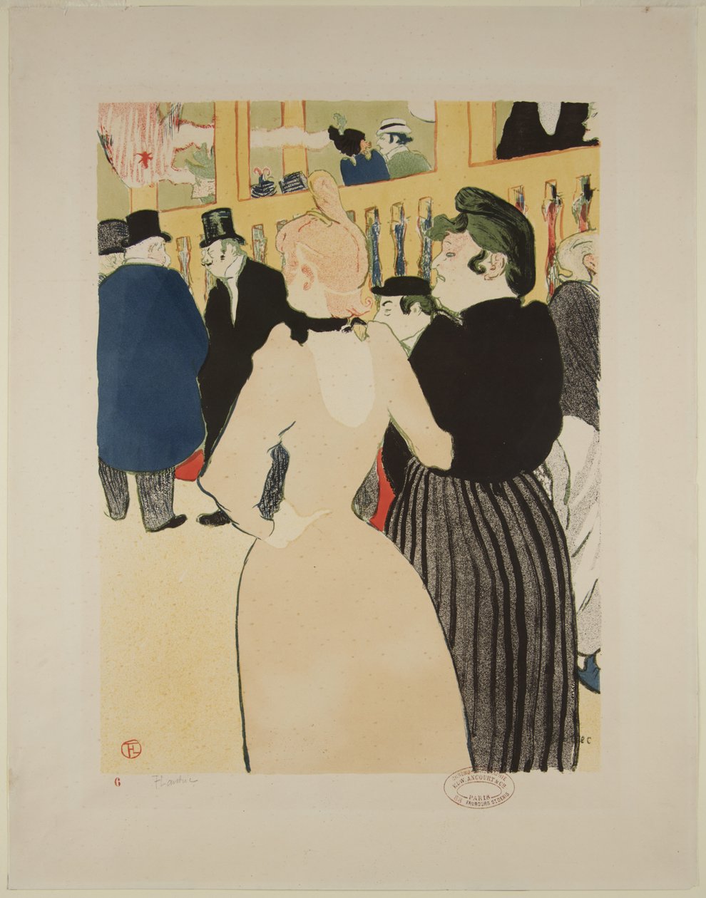 W Moulin Rouge: La Goulue i jej siostra autorstwa Henri de Toulouse-Lautrec