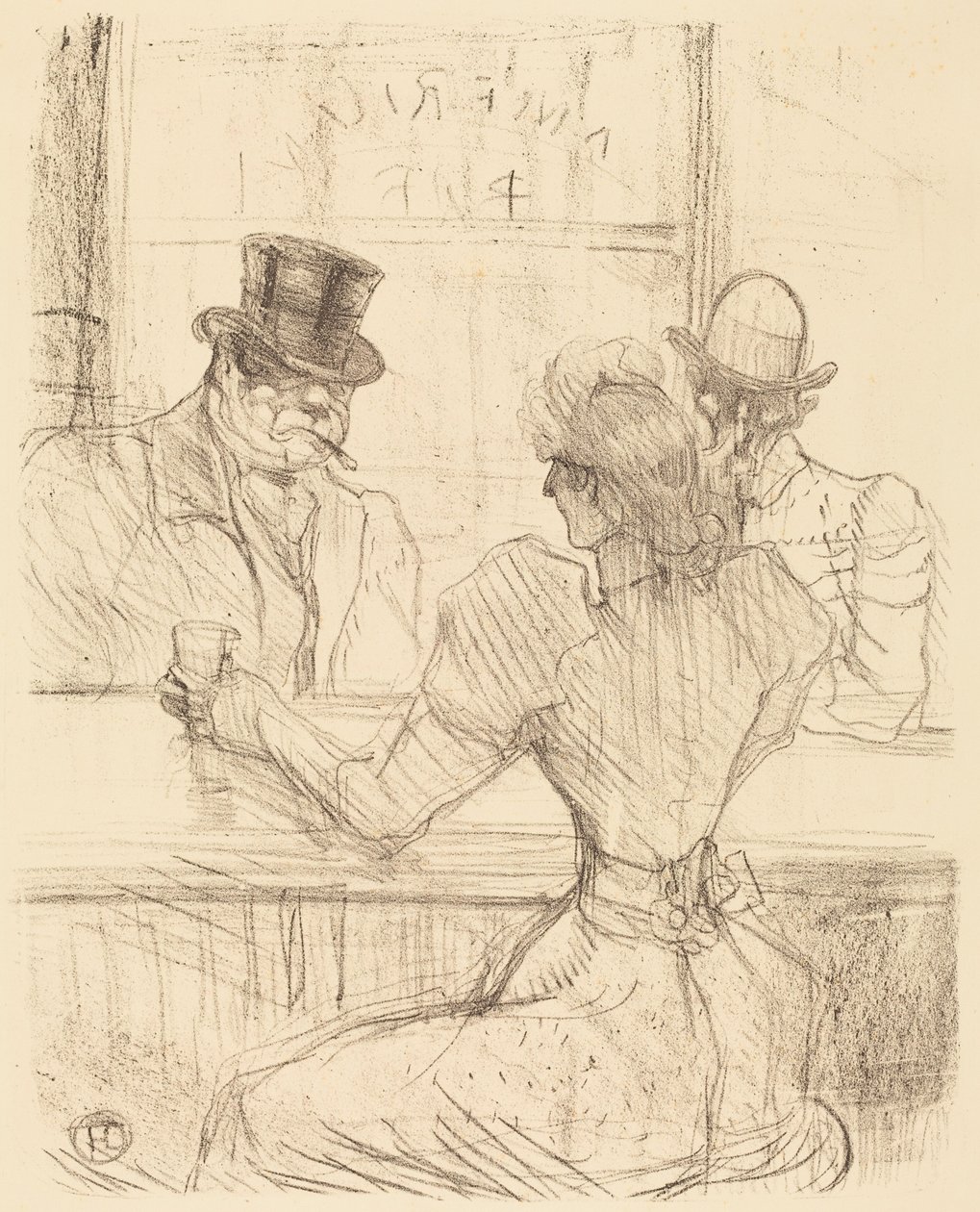 W barze Picton przy rue Scribe (Au bar Picton, rue Scribe) autorstwa Henri de Toulouse-Lautrec