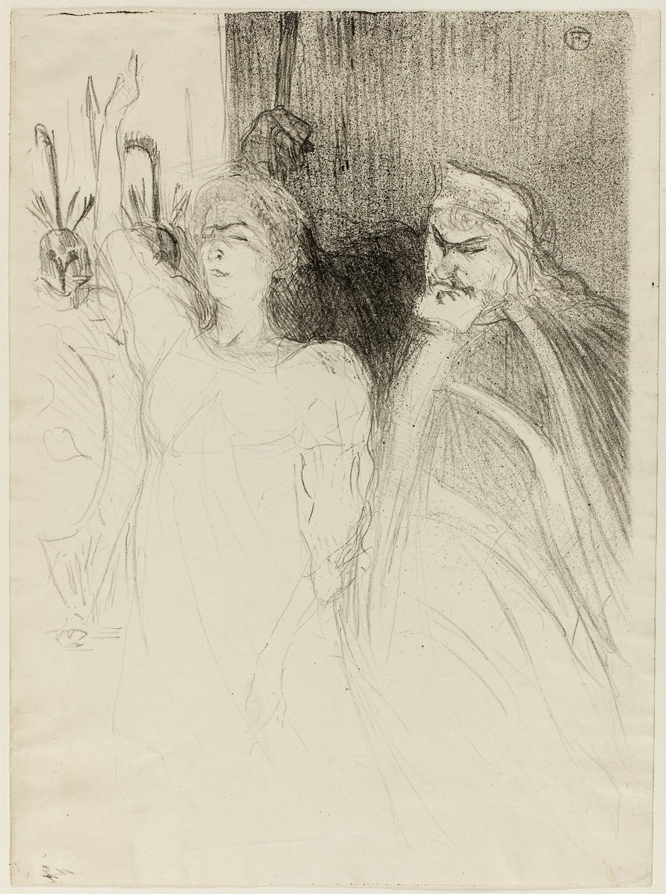Bartet i Mounet-Sully w Antygonie autorstwa Henri de Toulouse-Lautrec