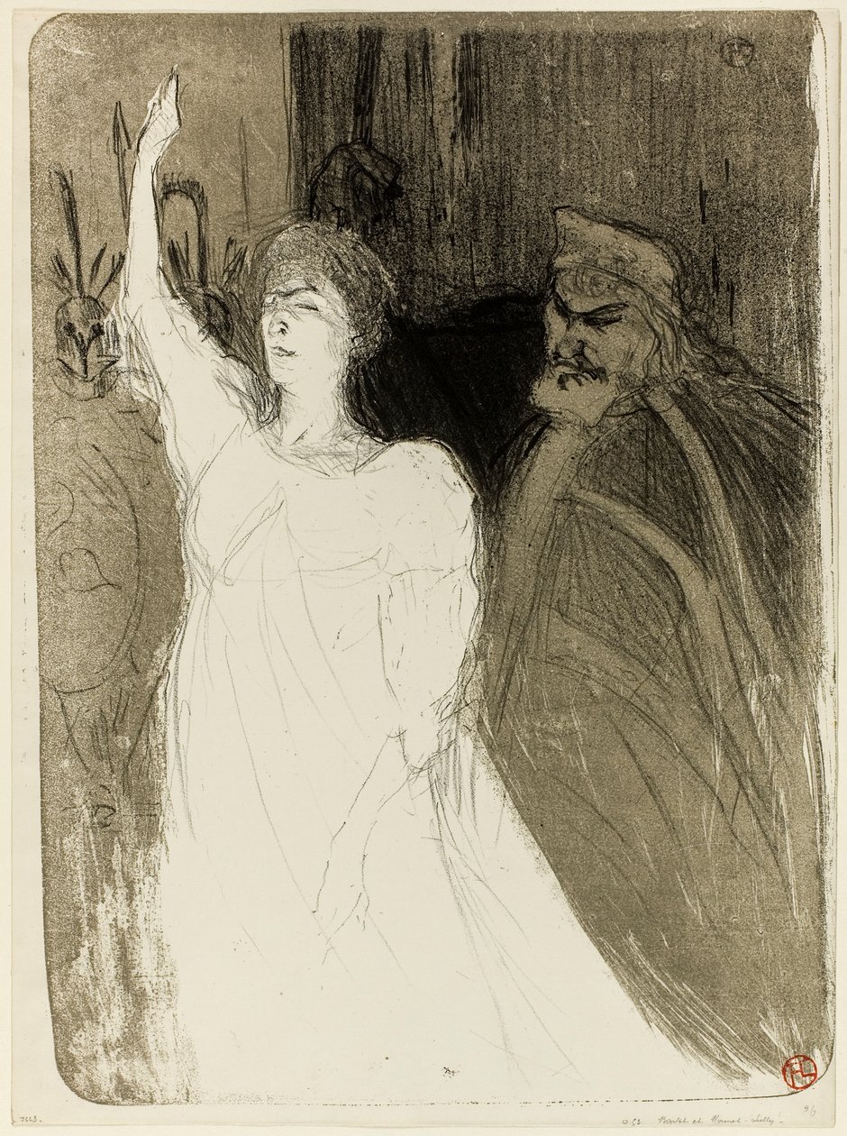 Bartet i Mounet-Sully w Antygonie autorstwa Henri de Toulouse-Lautrec