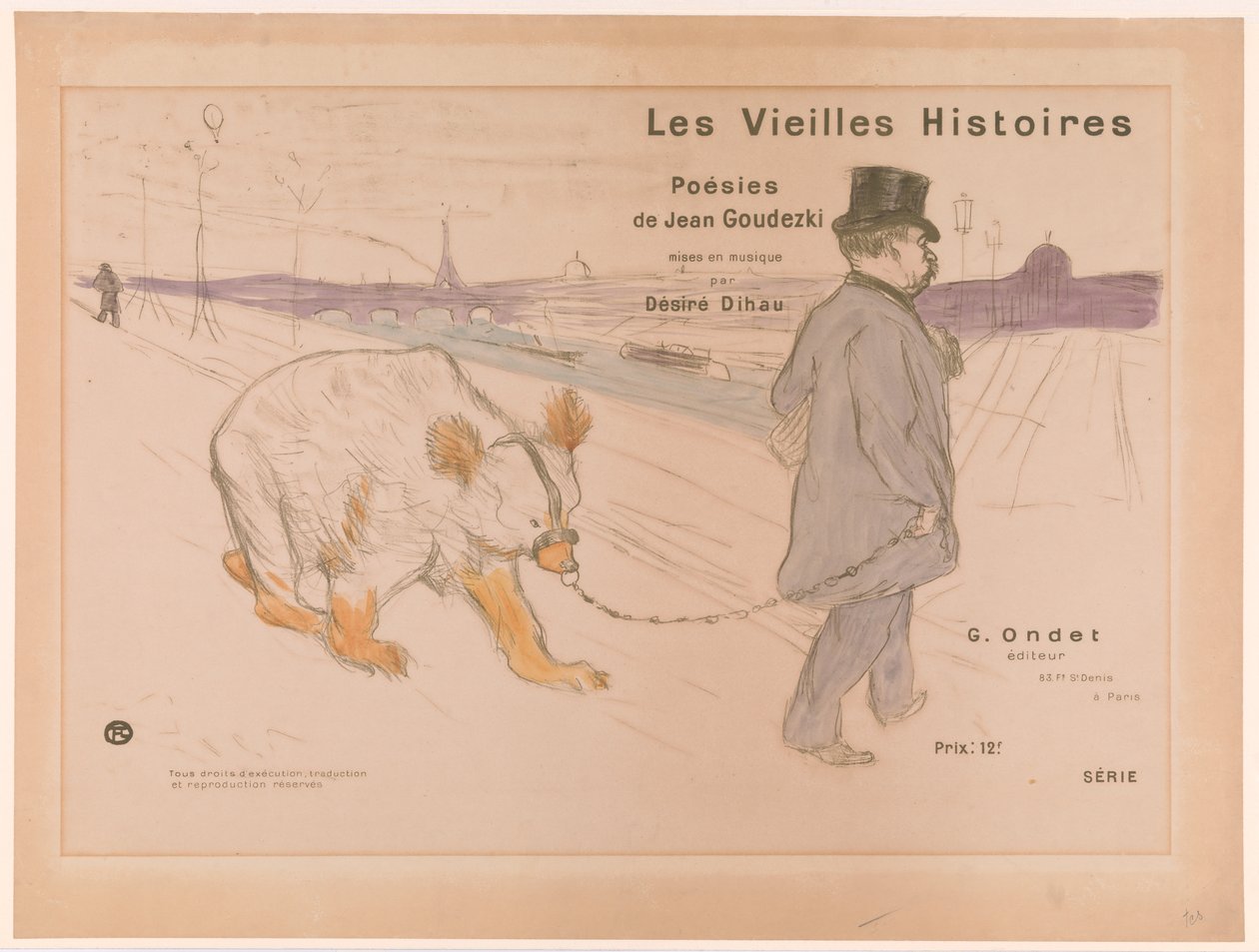 Projekt okładki do „Les Vieilles Histoires” autorstwa Henri de Toulouse-Lautrec