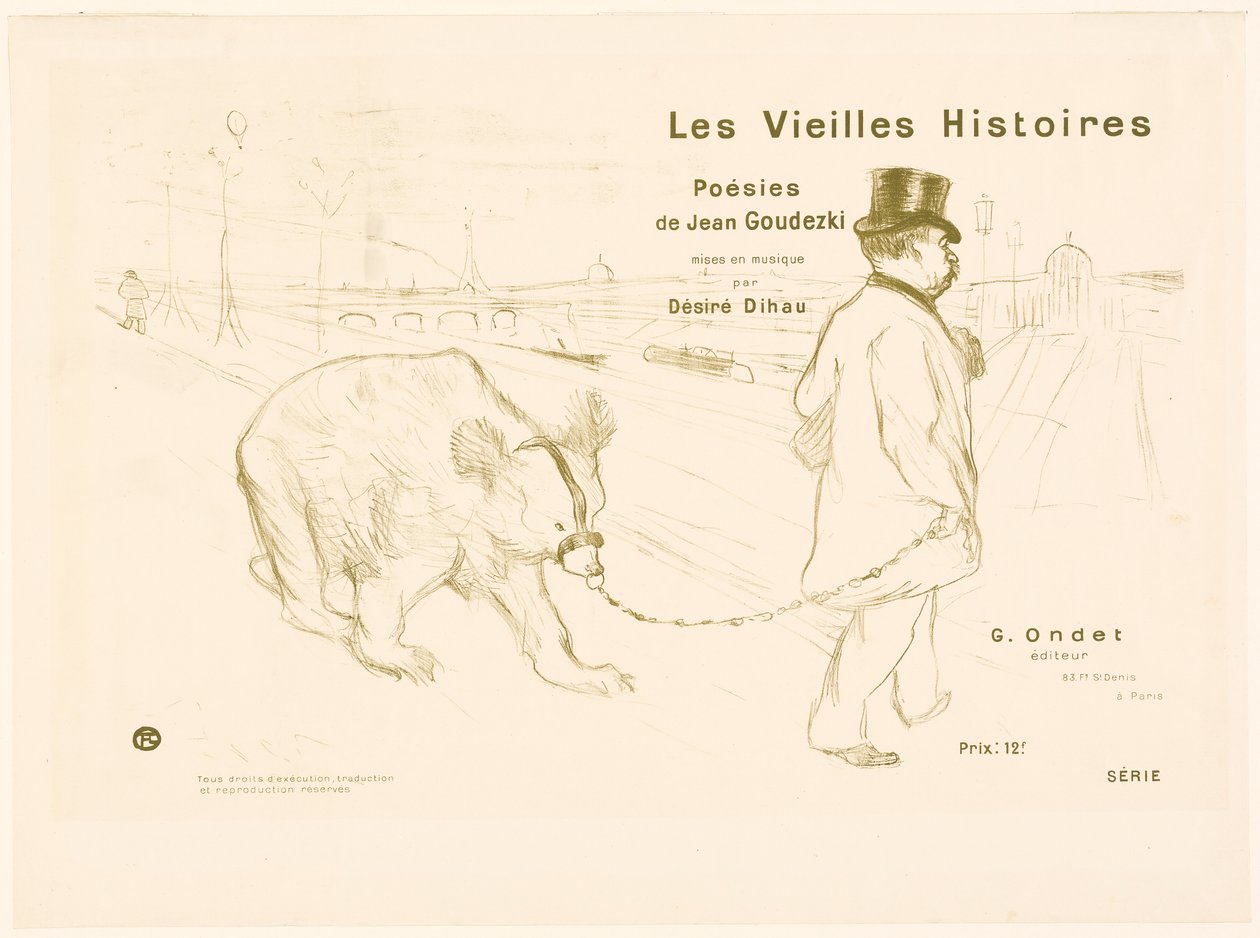 Okładka i frontyspis do Les Vieilles Histoires autorstwa Henri de Toulouse-Lautrec