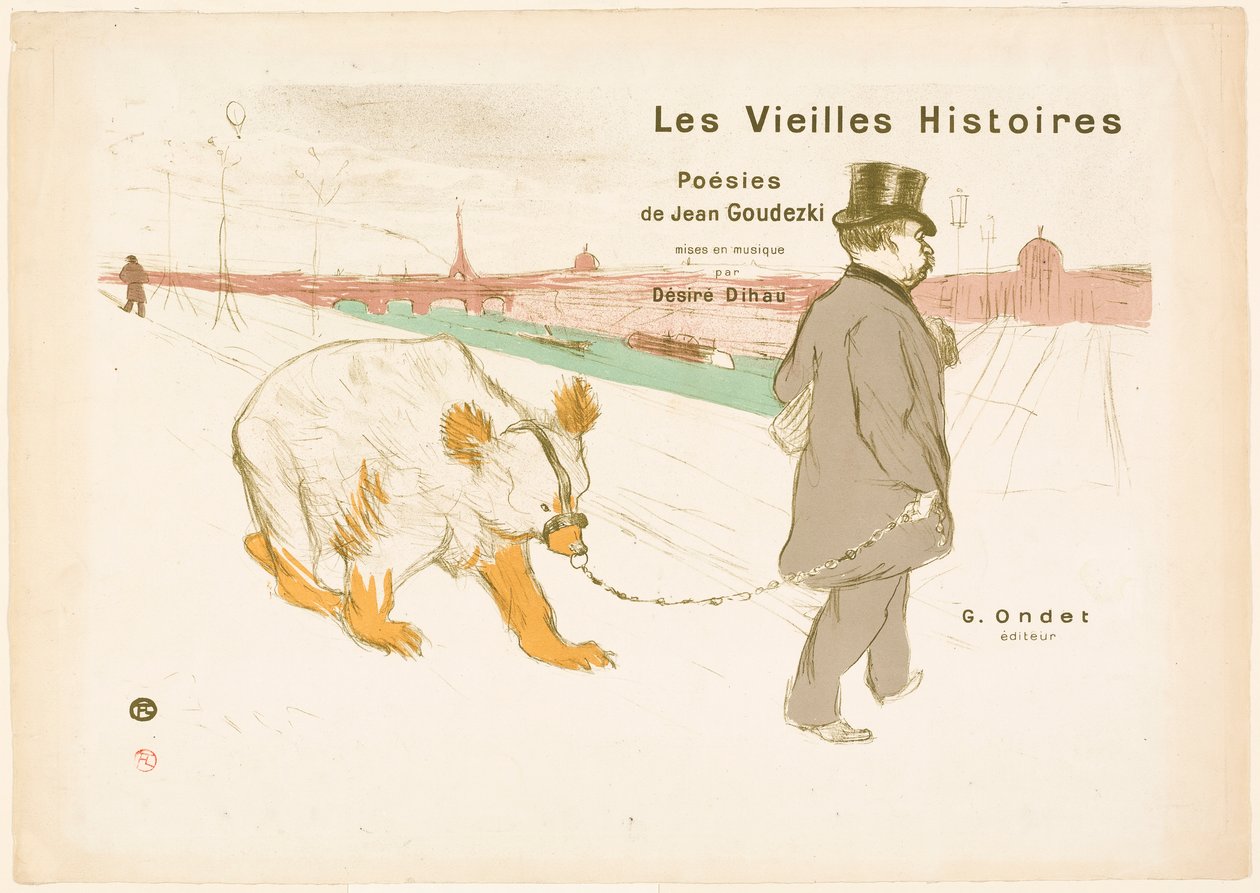 Okładka i frontispis do Les Vieilles Histoires autorstwa Henri de Toulouse-Lautrec