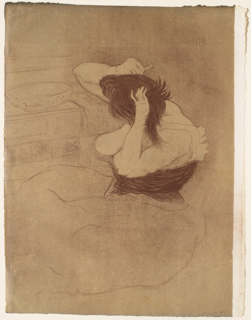 Elles: Kobieta czesząca włosy autorstwa Henri de Toulouse-Lautrec