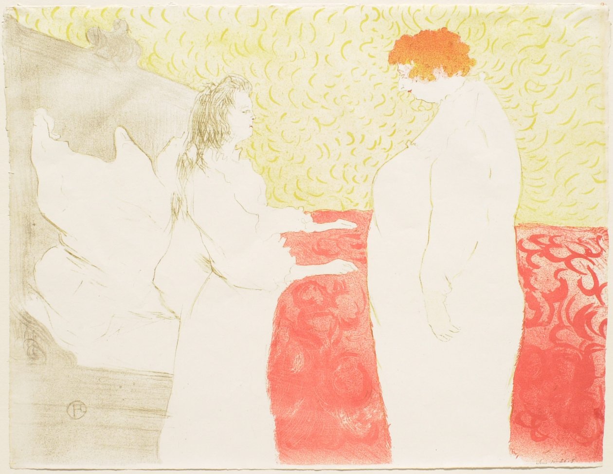 Elles: Kobieta w łóżku, widziana z profilu - Przebudzenie autorstwa Henri de Toulouse-Lautrec