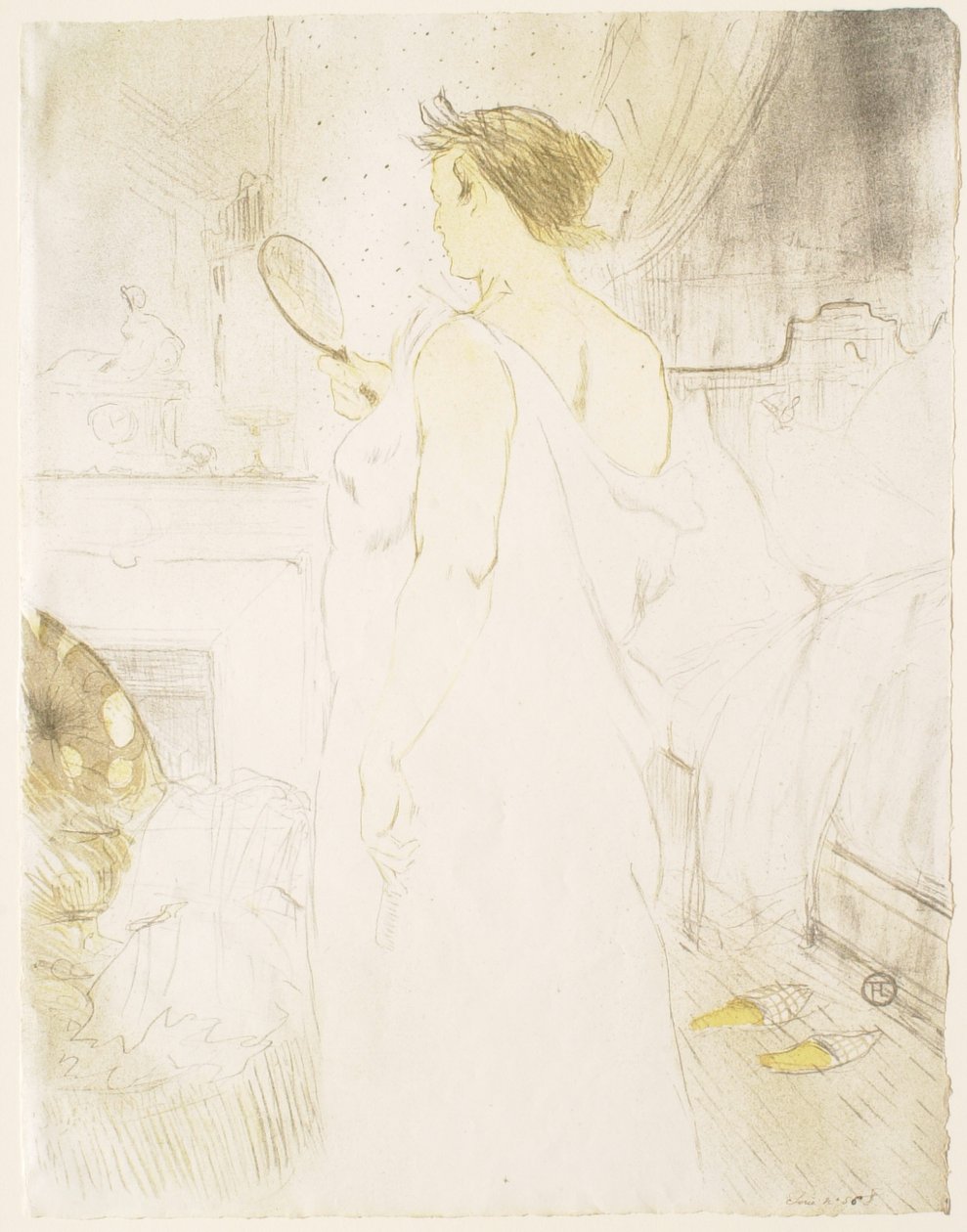 Elles: kobieta z lustrem autorstwa Henri de Toulouse-Lautrec