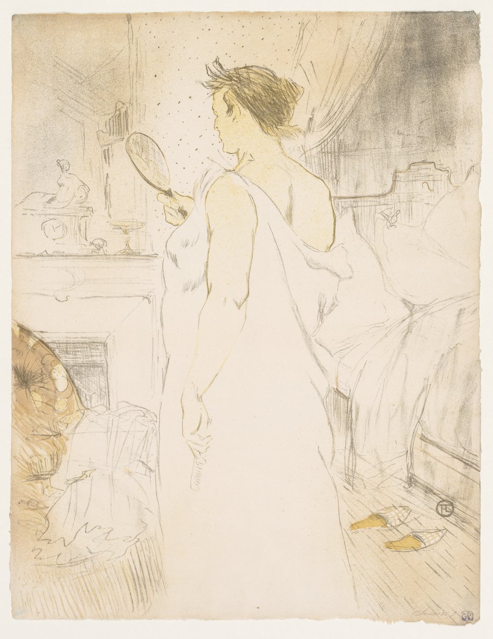 Elles: Kobieta z ręcznym lusterkiem autorstwa Henri de Toulouse-Lautrec