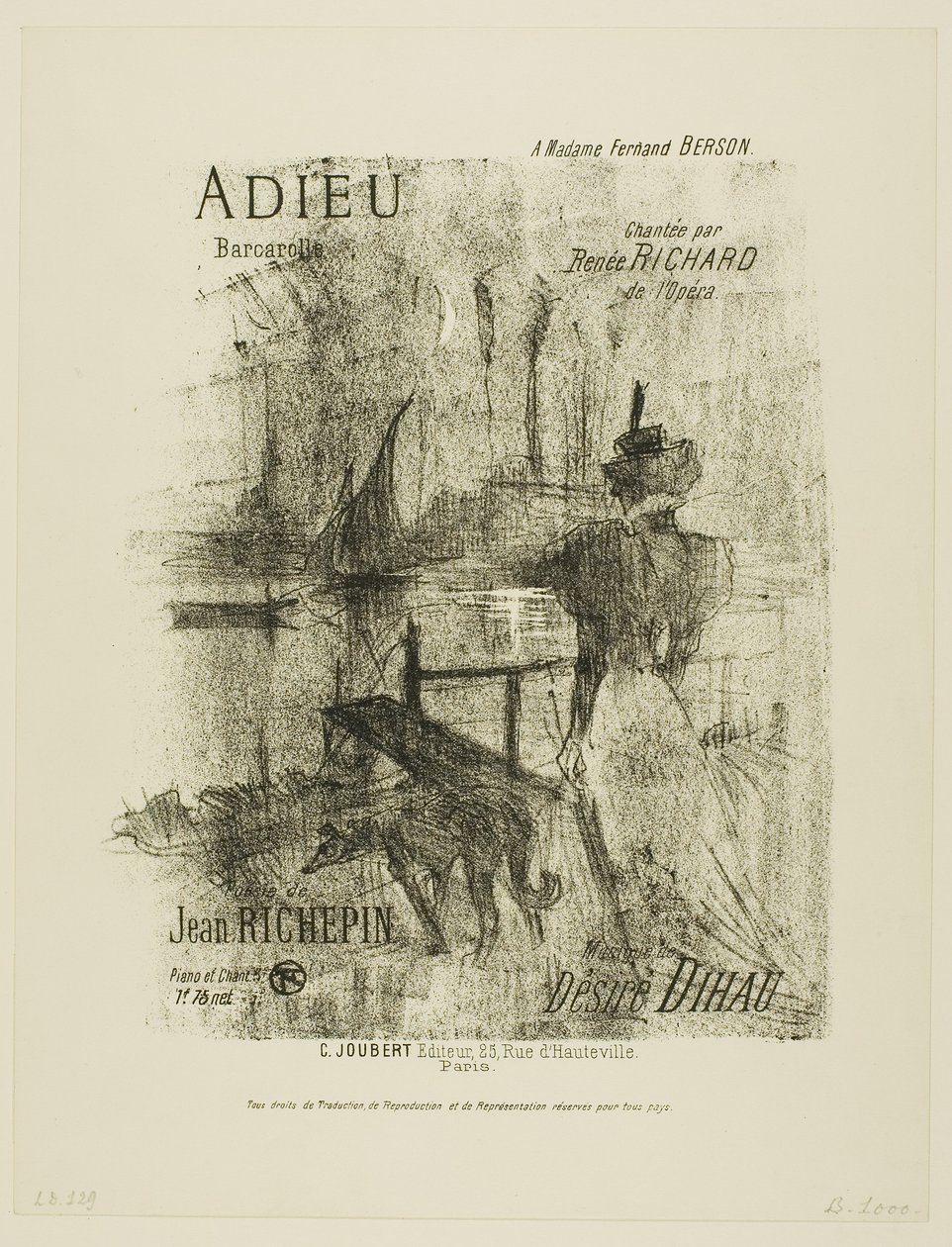 Pożegnanie, z Mélodies de Désiré Dihau autorstwa Henri de Toulouse-Lautrec