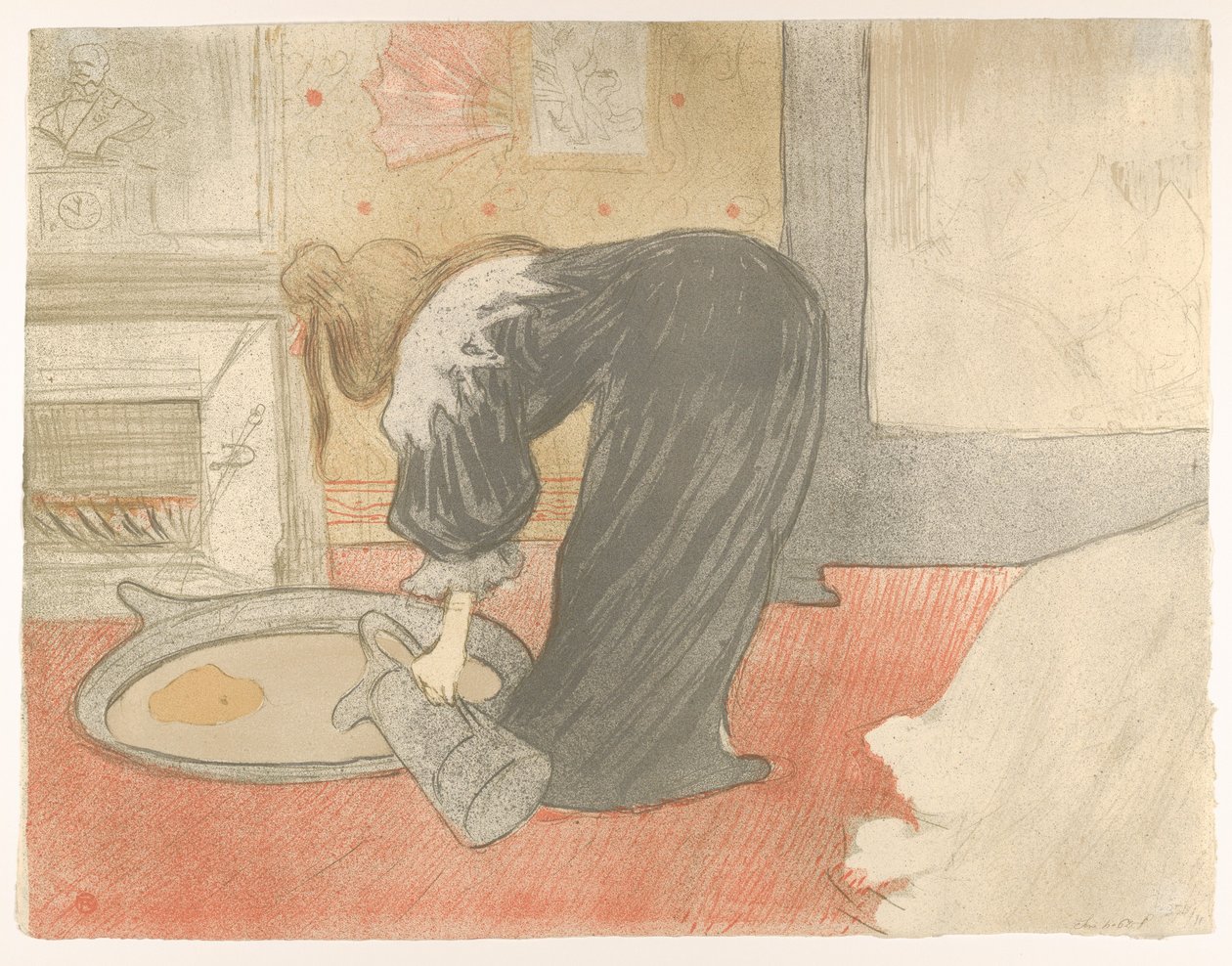 Napełnianie wanny, z „Elles” autorstwa Henri de Toulouse-Lautrec