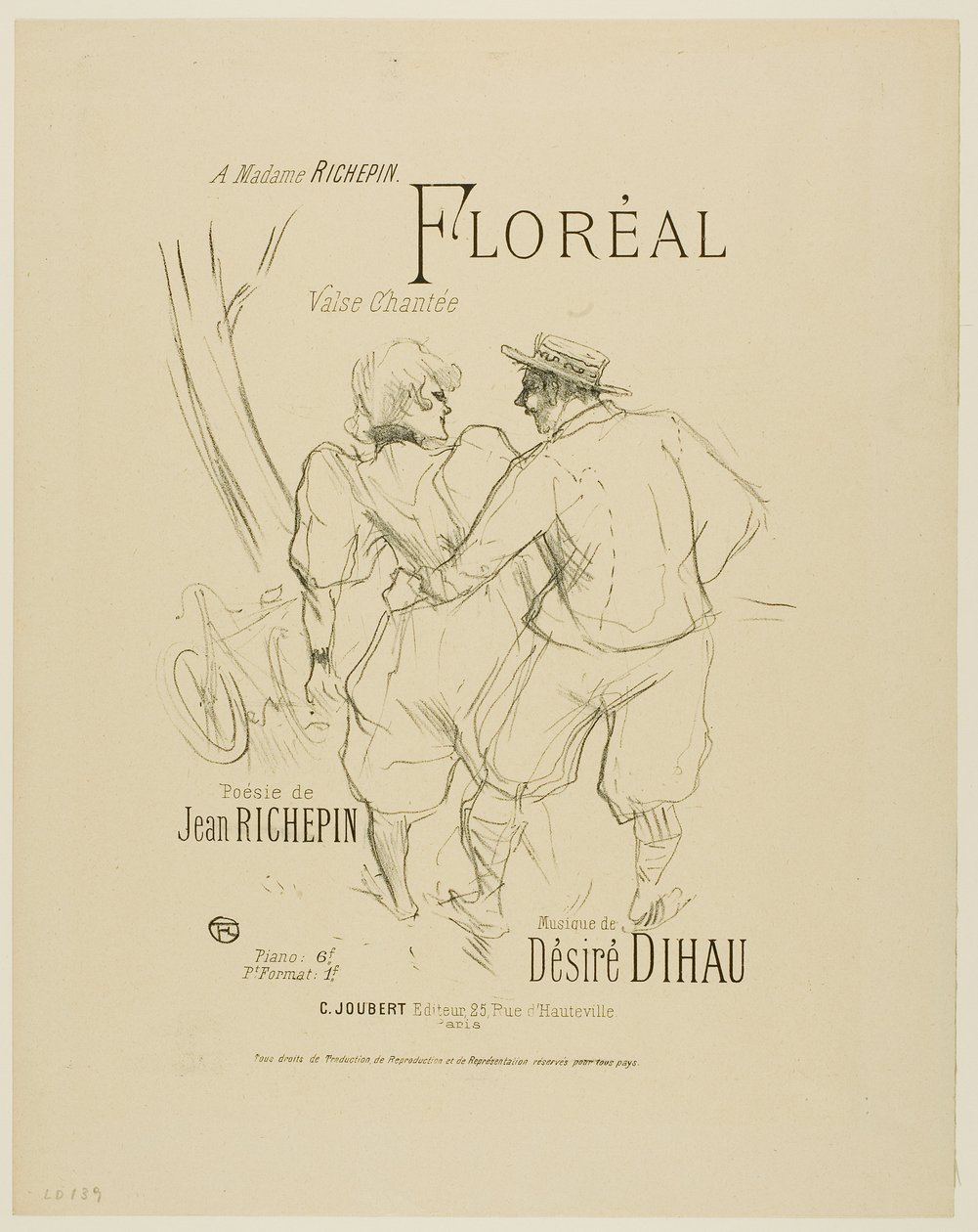 Floréal, z Melodii Désiré Dihau autorstwa Henri de Toulouse-Lautrec