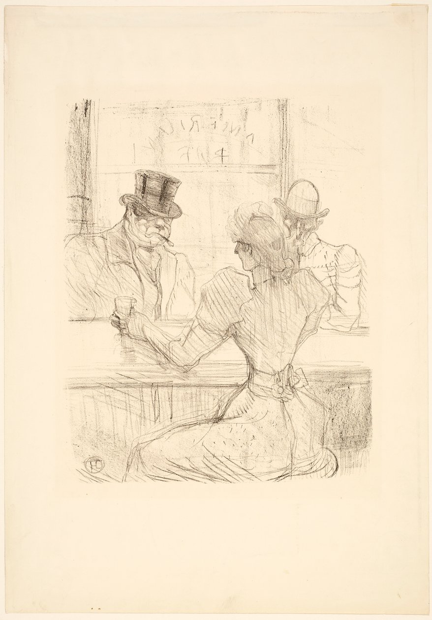 W Picton Bar (American Bar), rue Scribe autorstwa Henri de Toulouse-Lautrec