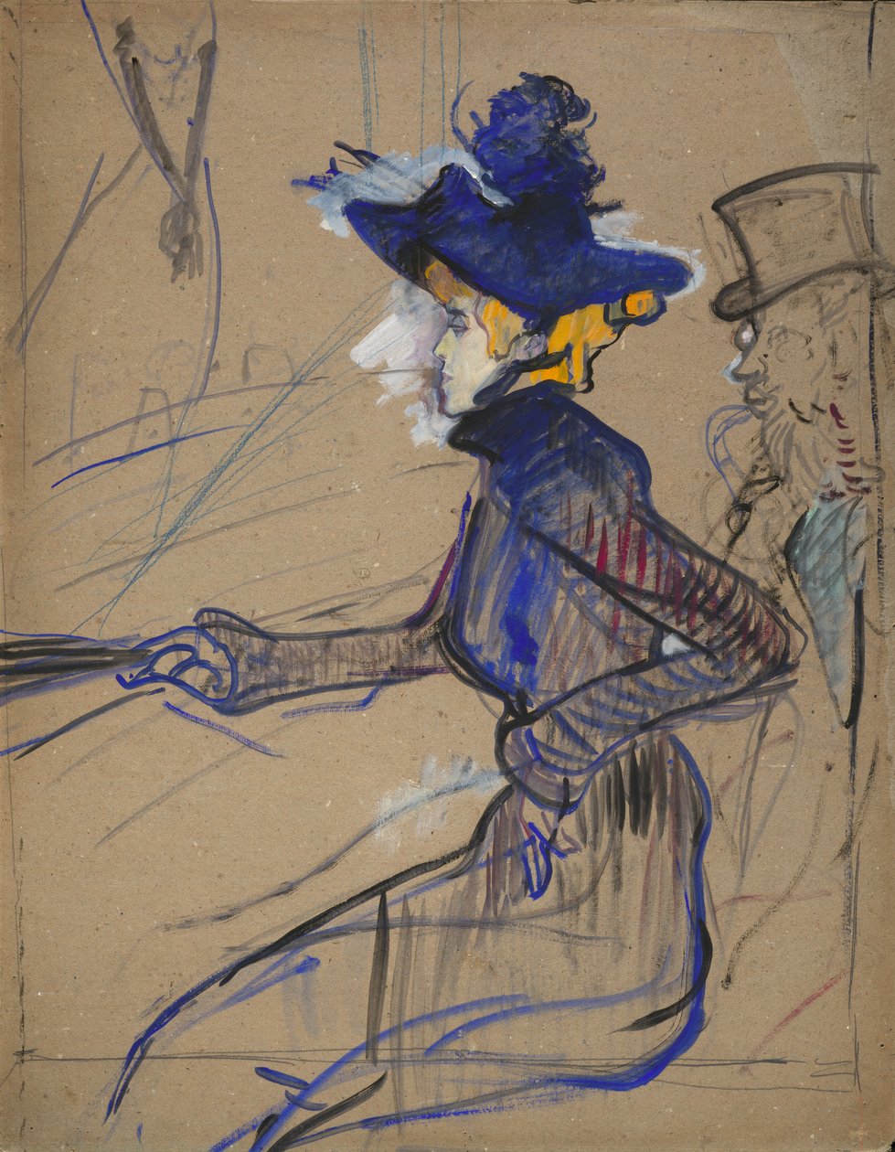 Jane Avril w Divan Japonais autorstwa Henri de Toulouse-Lautrec