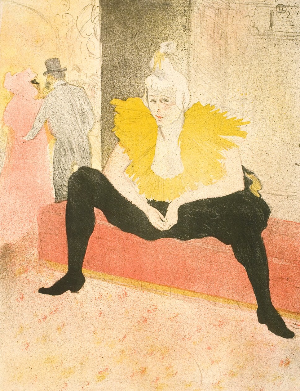 Siedzący klaun, panno Cha-U-Kao autorstwa Henri de Toulouse-Lautrec