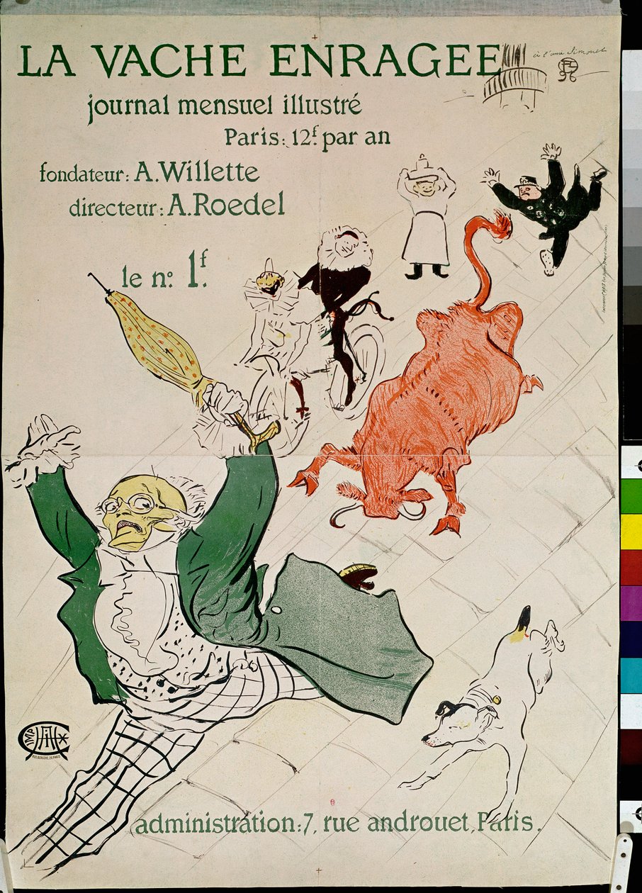 La vache enrage (Krowa z wściekłością), Journal mensuel illustre autorstwa Henri de Toulouse Lautrec