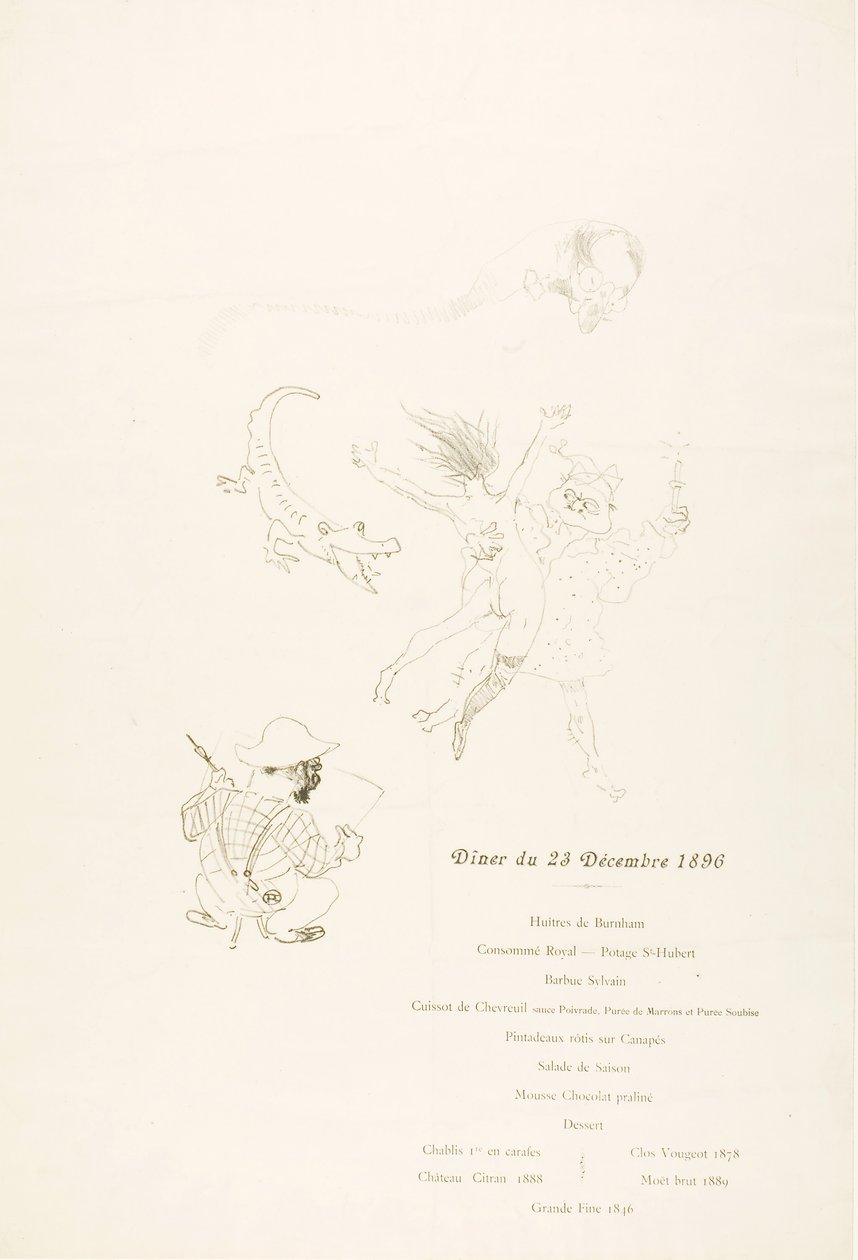 Le krokodyl, Menu autorstwa Henri de Toulouse-Lautrec