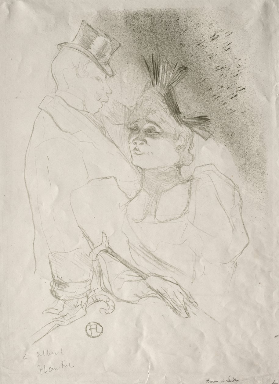 Pożyczkodawca i Baron autorstwa Henri de Toulouse-Lautrec