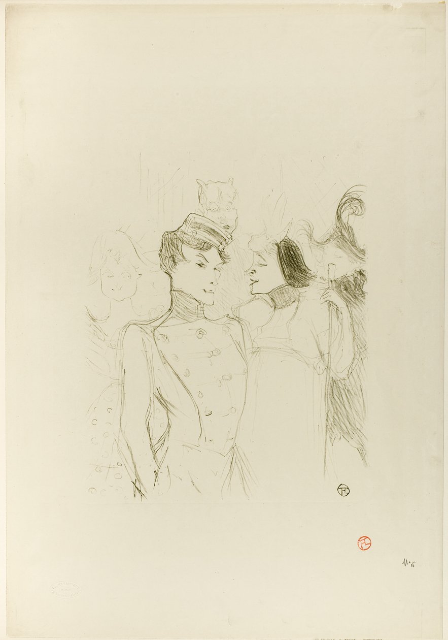Pożyczkodawca i Lavallière w rewii w Variétés autorstwa Henri de Toulouse-Lautrec