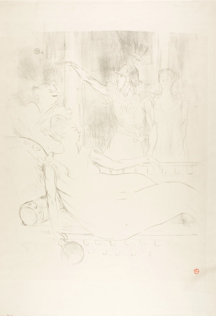 Madame Simon-Girard, Brewer and Guy w La belle Hélène autorstwa Henri de Toulouse-Lautrec