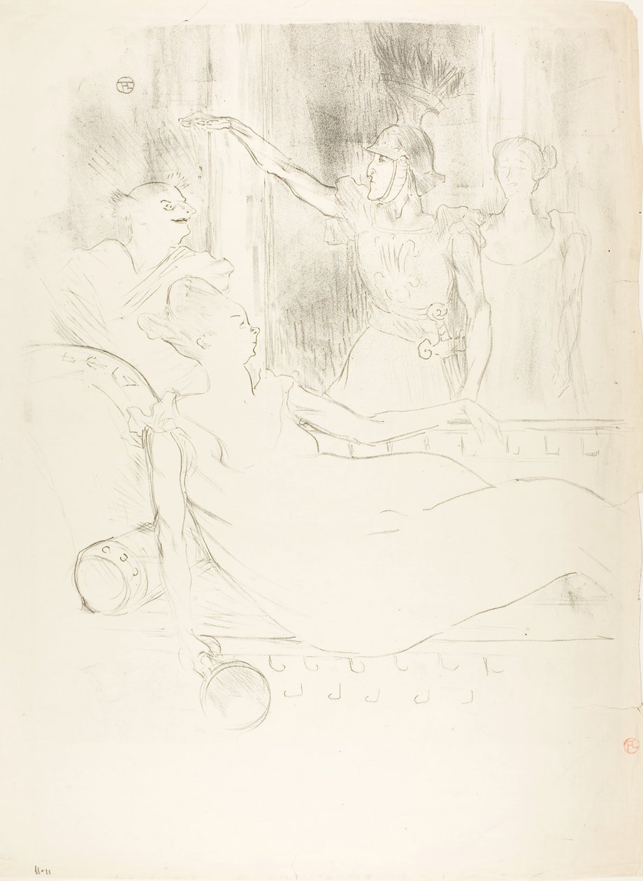 Madame Simon-Girard, Brewer and Guy w La belle Hélène autorstwa Henri de Toulouse-Lautrec