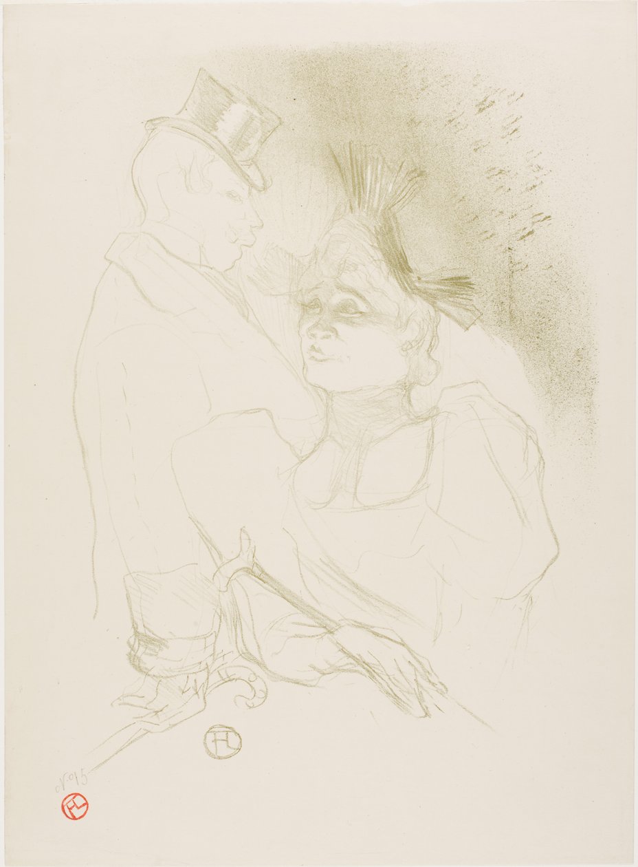 Mademoiselle Pożyczkodawca i Baron autorstwa Henri de Toulouse-Lautrec