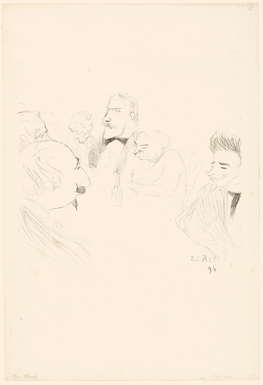 Karta menu dla Adriena Hébrard autorstwa Henri de Toulouse-Lautrec