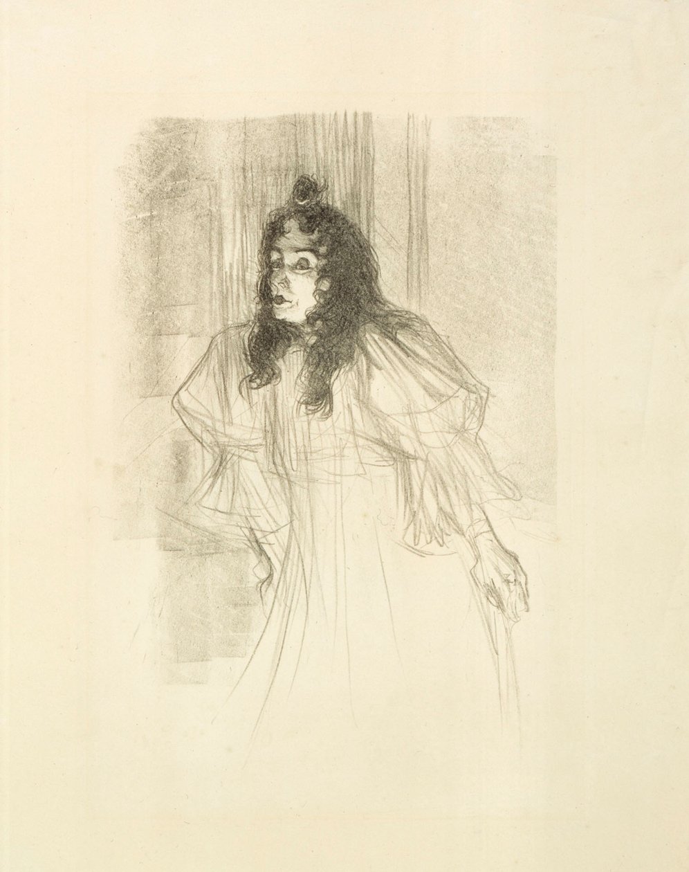 Panna May Befort z rozpuszczonymi włosami autorstwa Henri de Toulouse-Lautrec