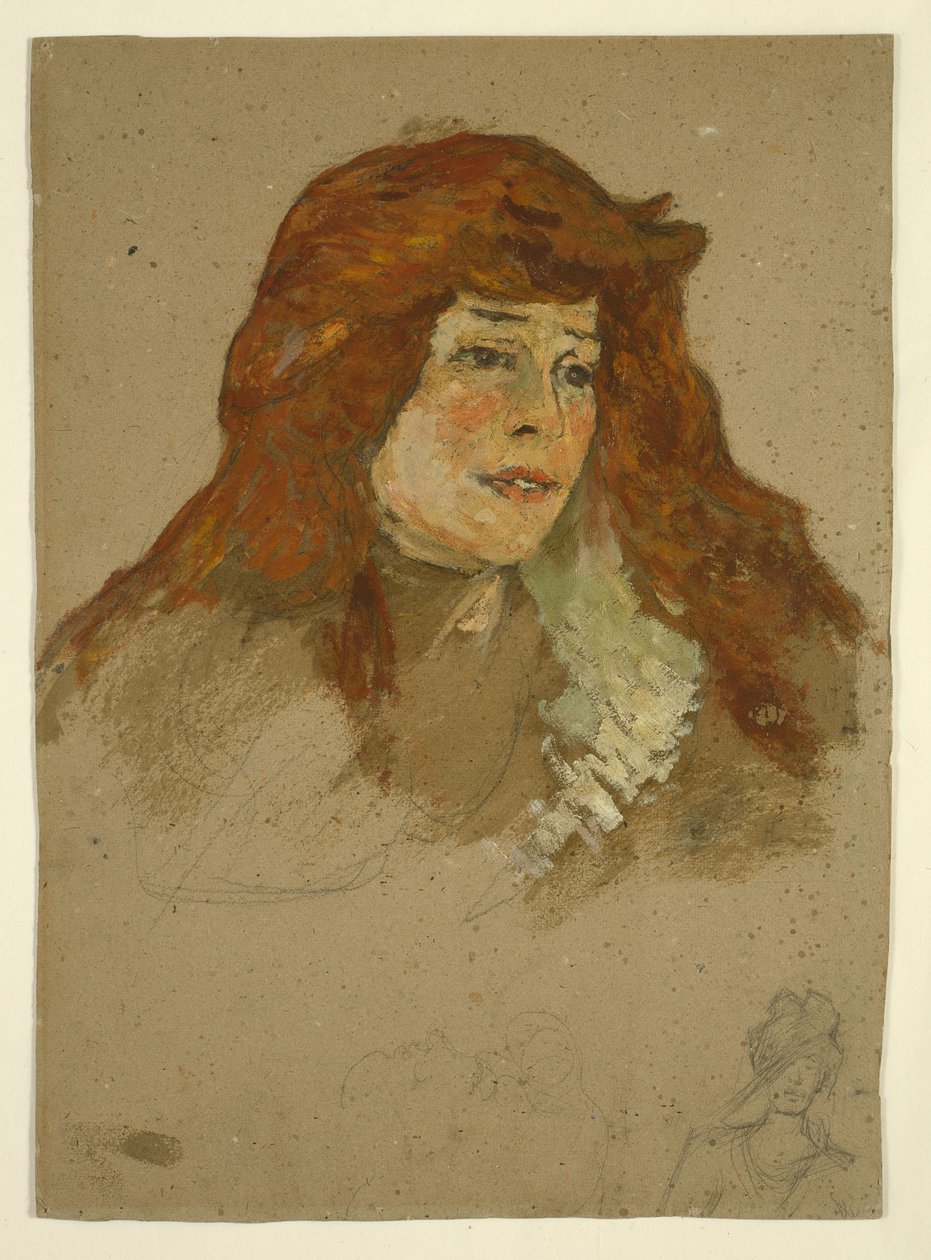 pani Lili Grenier (odbytnica); Krajobraz z kościołem (verso) autorstwa Henri de Toulouse-Lautrec