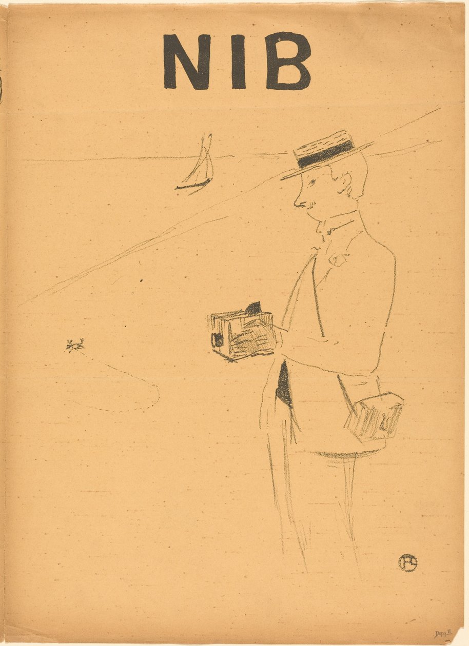 Nib oder der Amateurfotograf (Nib ou le photographe-amateur) [rechte Vorderseite] autorstwa Henri de Toulouse-Lautrec