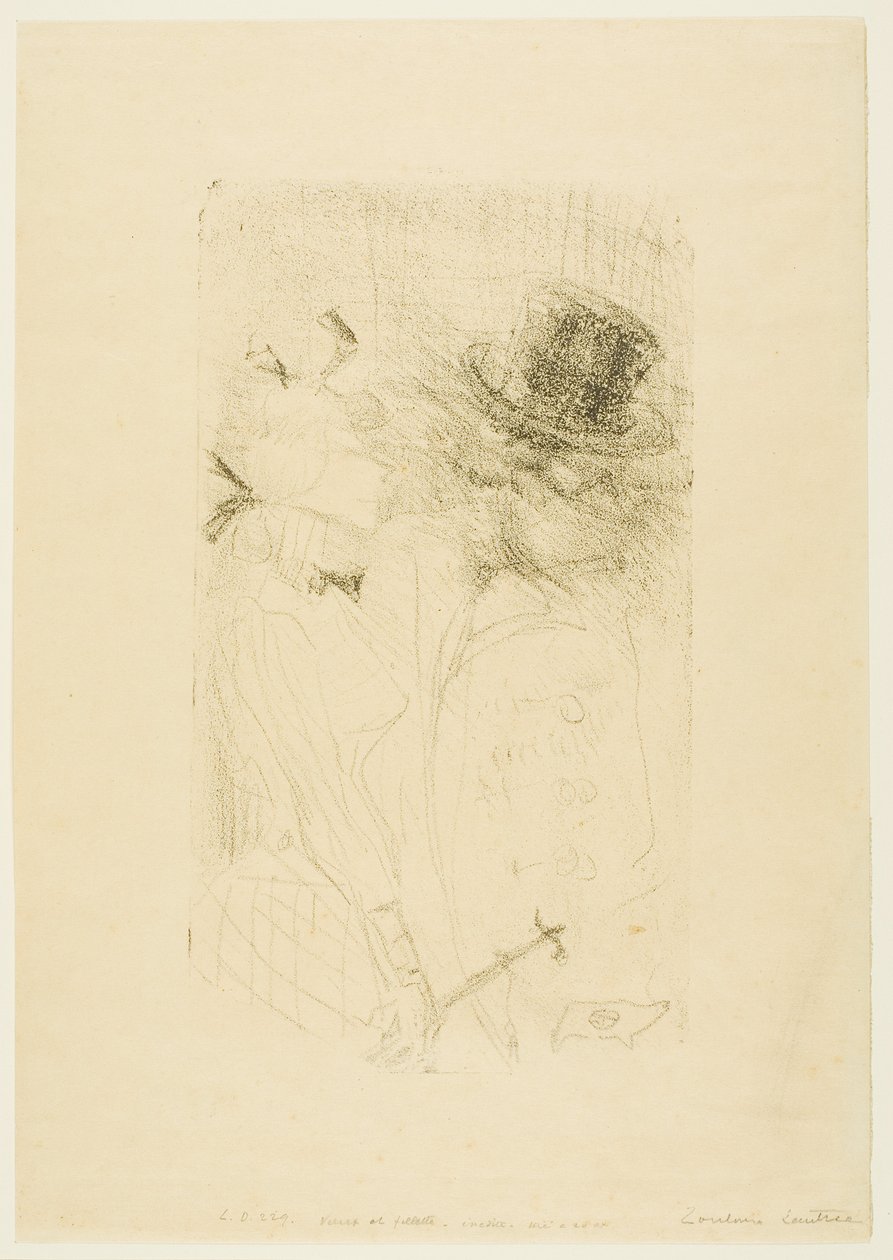 Staruszek i młoda dziewczyna autorstwa Henri de Toulouse-Lautrec