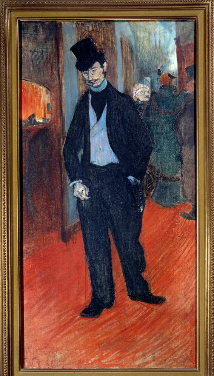 Portret doktora Gabriela Tapie de Celeyrana (1869-1930) za kulisami teatru Obraz Henri de Toulouse Lautreca (1864-1901) 1894 nd. 1,1x0,56 m Albi, musee Toulouse Lautrec - Portret pełnometrażowy dr. Gabriela Tapie de Celeyran (1869-1930) autorstwa Henri de Toulouse Lautrec