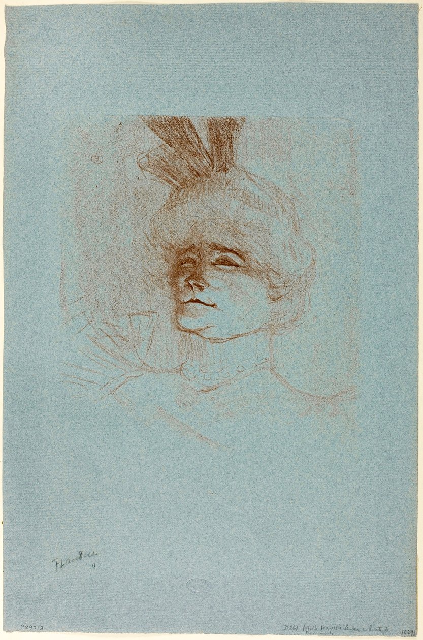 Portret Mademoiselle Marcelle Lender, widok w trzech czwartych autorstwa Henri de Toulouse-Lautrec