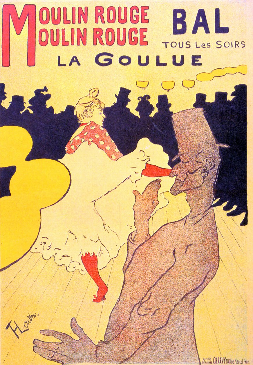 Plakat do wystawy „La Goulue” w Moulin Rouge, Paryż 1891 (litografia) autorstwa Henri de Toulouse Lautrec