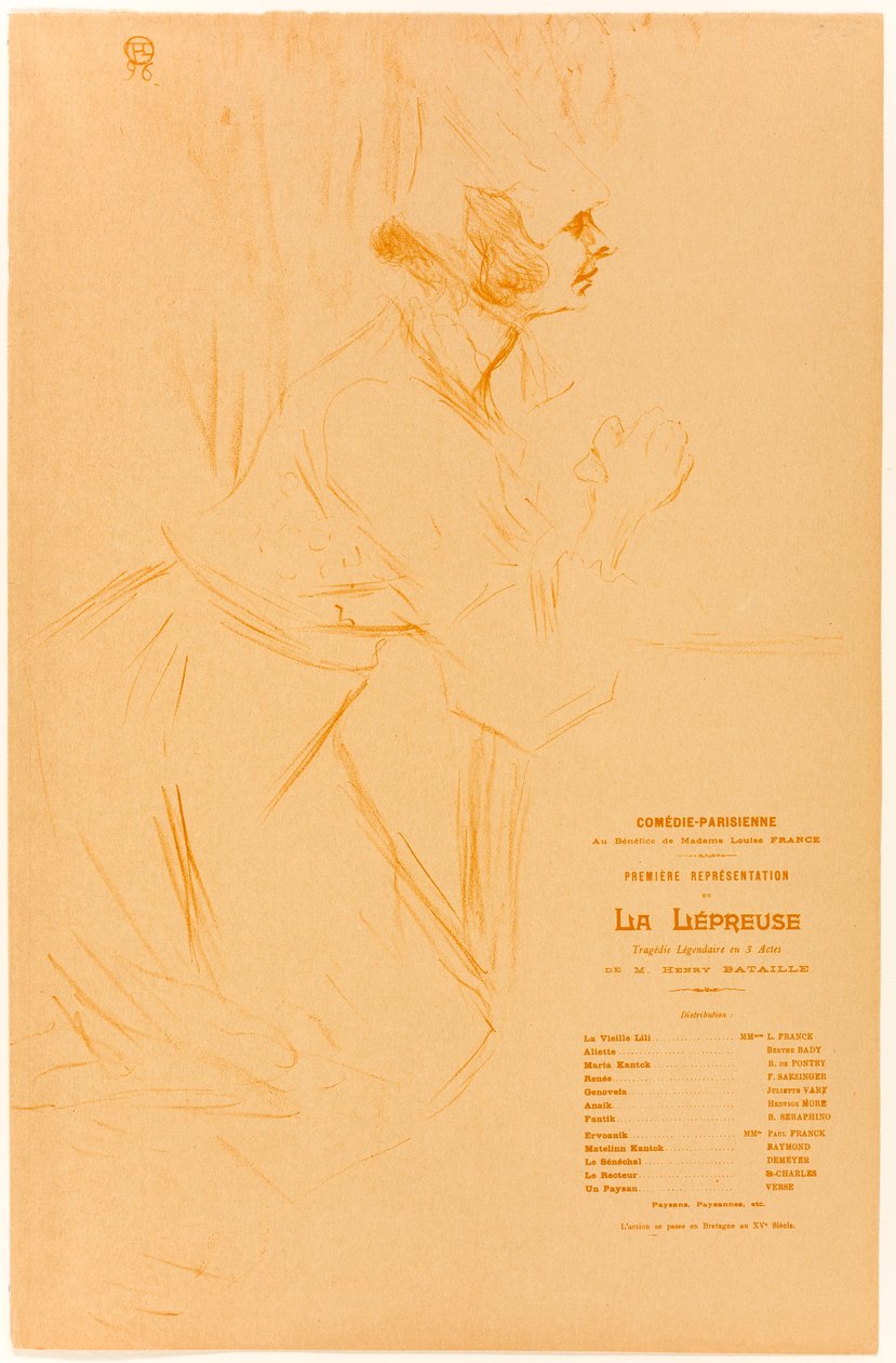 Program dla La Lépreuse autorstwa Henri de Toulouse-Lautrec