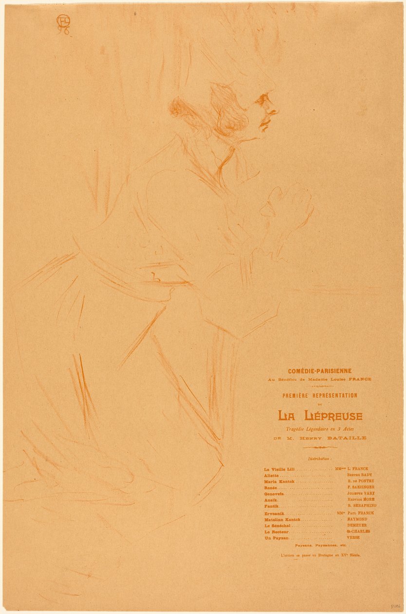 Programm für "La lepreuse" autorstwa Henri de Toulouse-Lautrec