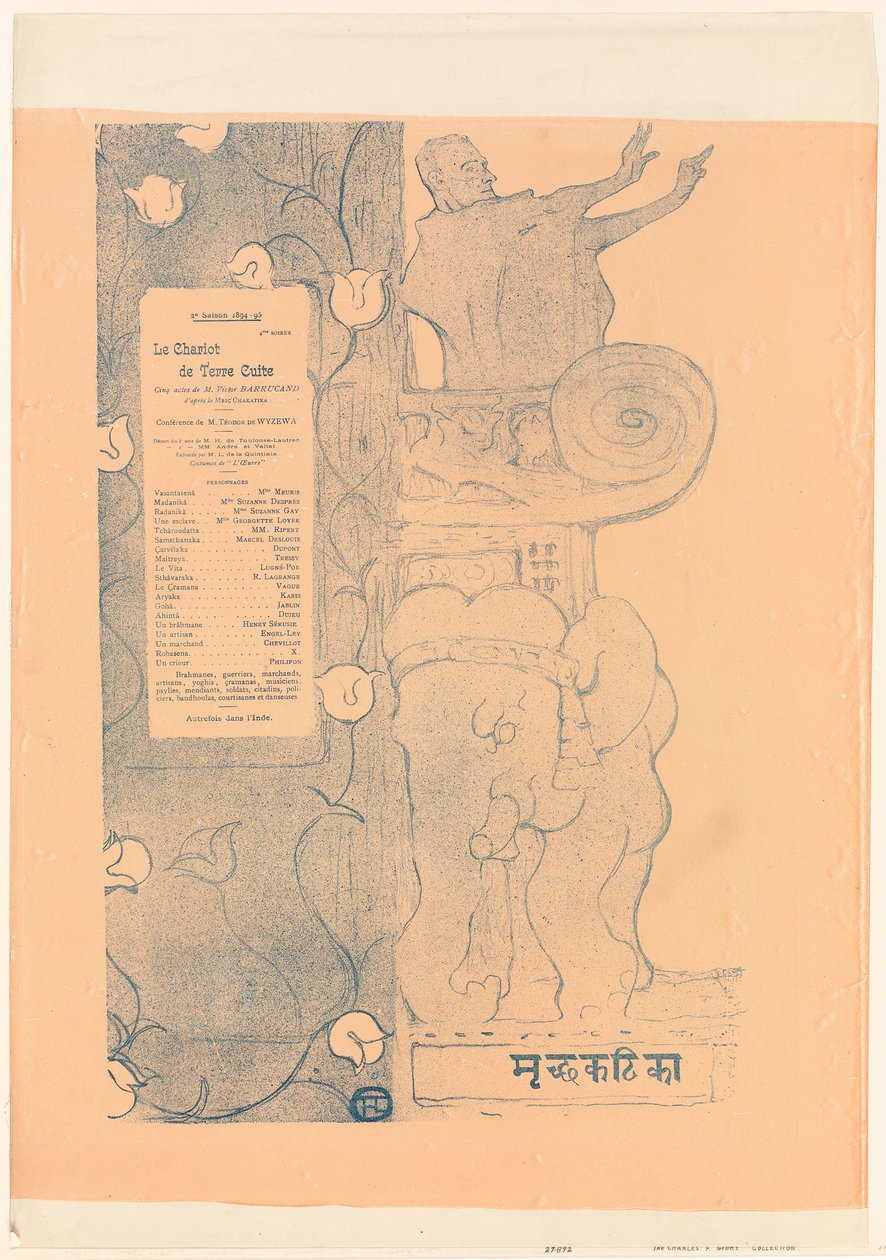 Program dla "Mały Wózek Gliniany" autorstwa Henri de Toulouse-Lautrec