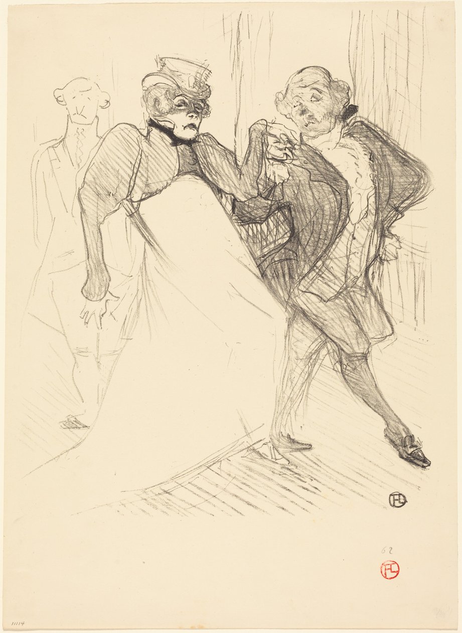 Rejane i Galipaux w sztuce „Madame Sans-Gêne” (Réjane i Galipaux w sztuce „Madame Sans-Gêne”) autorstwa Henri de Toulouse-Lautrec