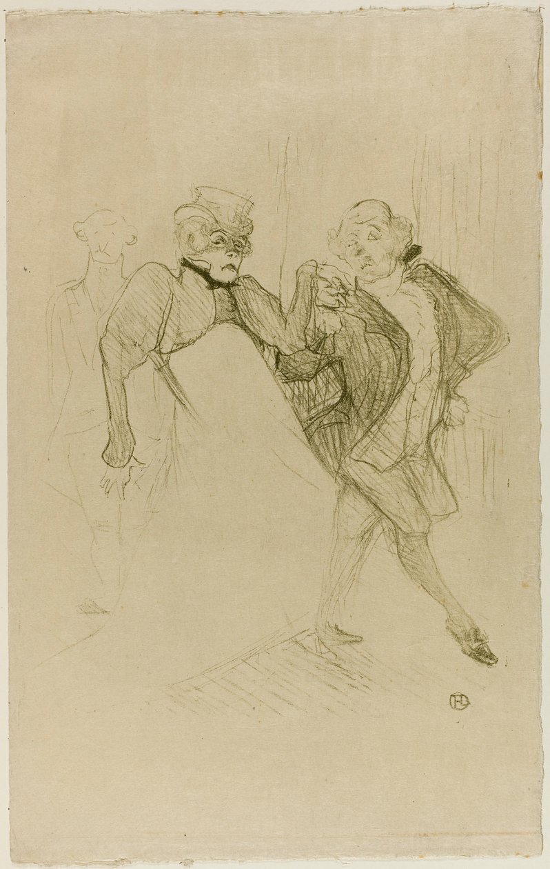 Réjane i Galipaux, w Madame Sans-Gêne autorstwa Henri de Toulouse-Lautrec