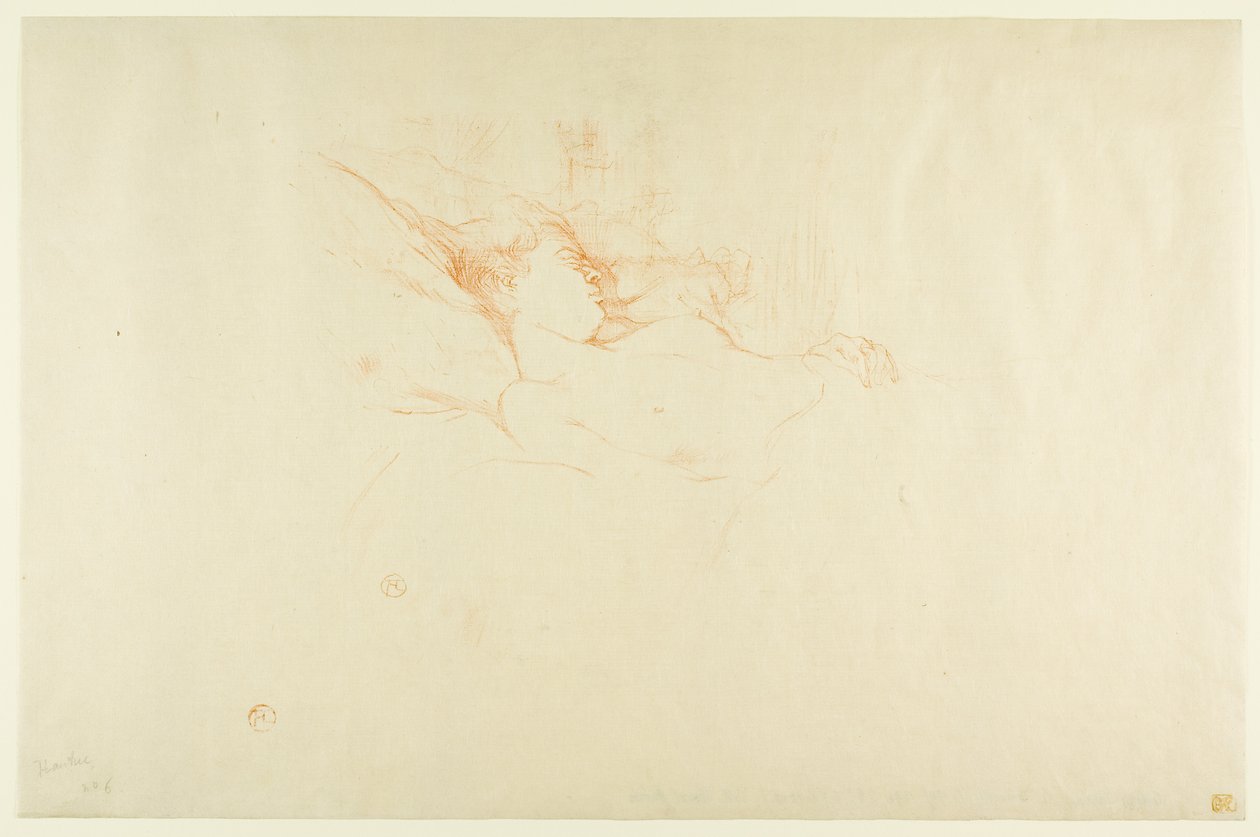 Spać autorstwa Henri de Toulouse-Lautrec