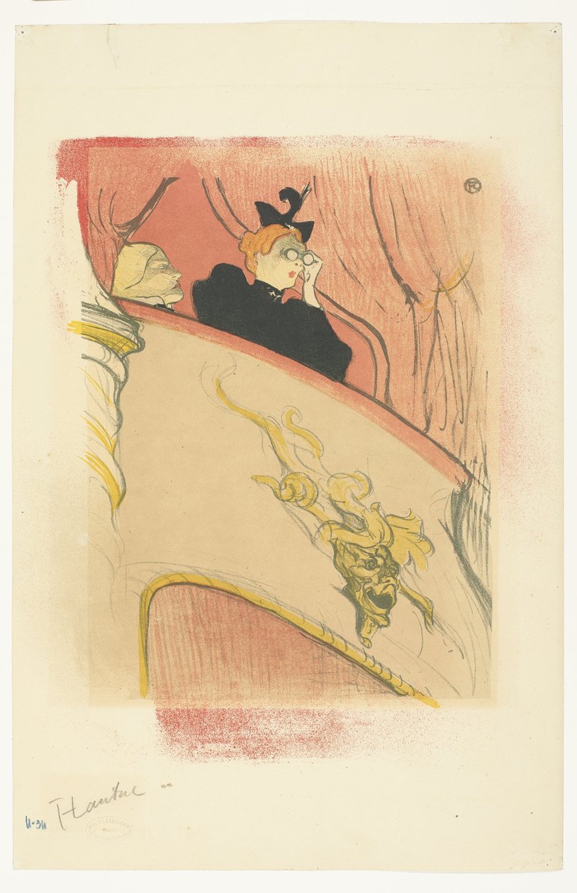 Pudełko z pozłacaną maską autorstwa Henri de Toulouse Lautrec
