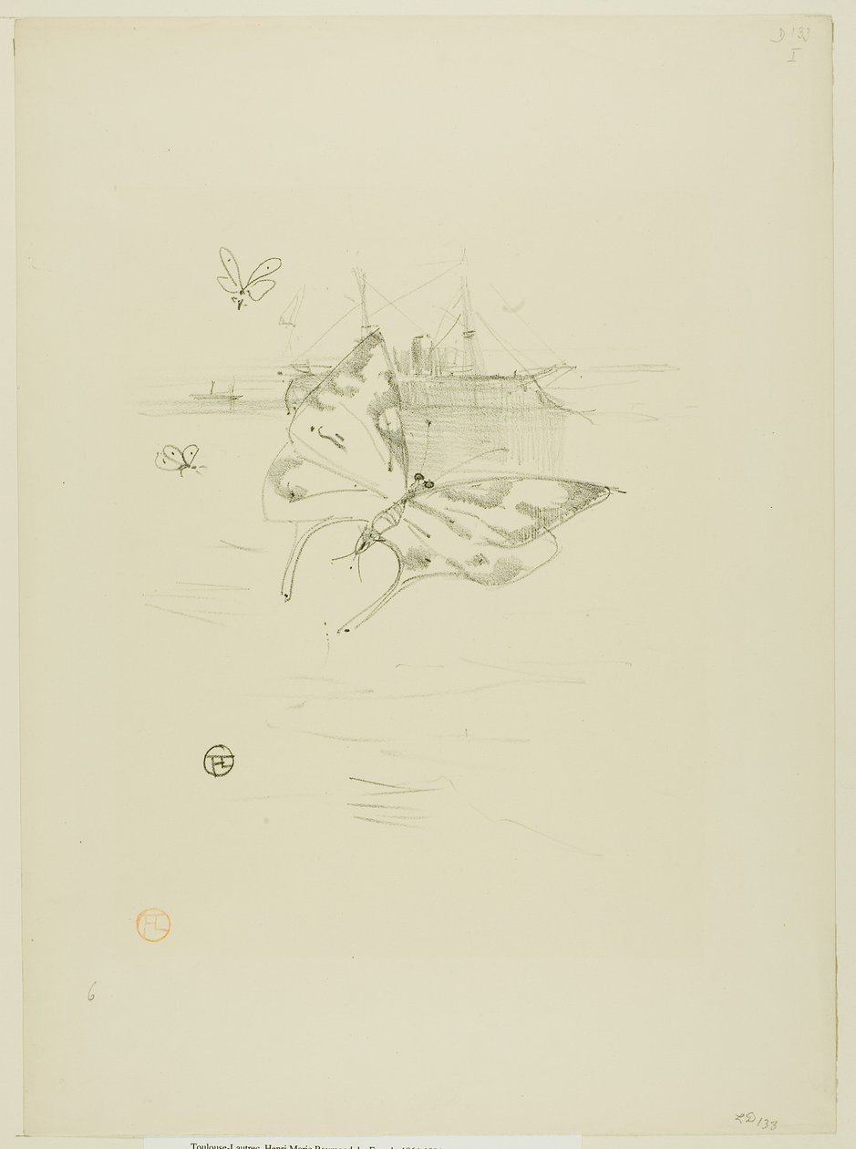 Motyle, z Melodii Désiré Dihau autorstwa Henri de Toulouse-Lautrec