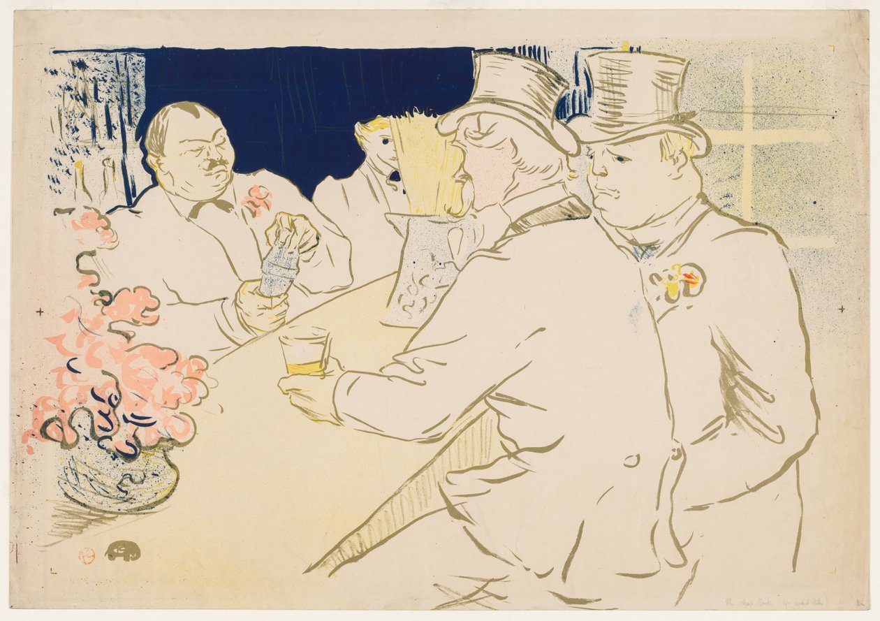 Bar irlandzki i amerykański, Rue Royale autorstwa Henri de Toulouse-Lautrec
