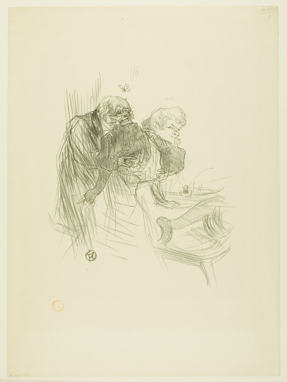 Modlitwa Żydów polskich z Au Pied du Sinaï autorstwa Henri de Toulouse-Lautrec