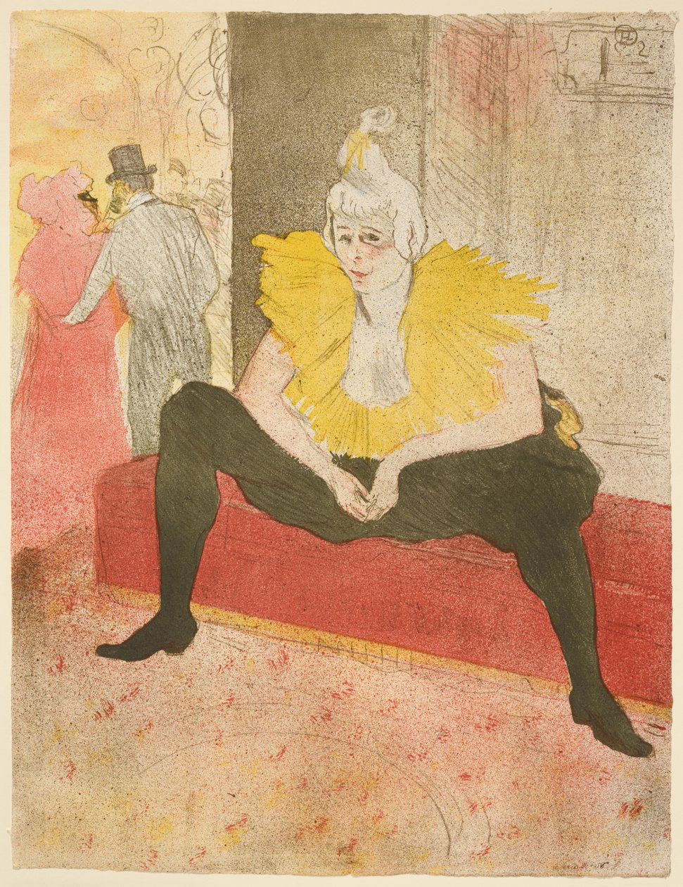 Siedząca klaunka (panna Cha-U-Kao) autorstwa Henri de Toulouse-Lautrec