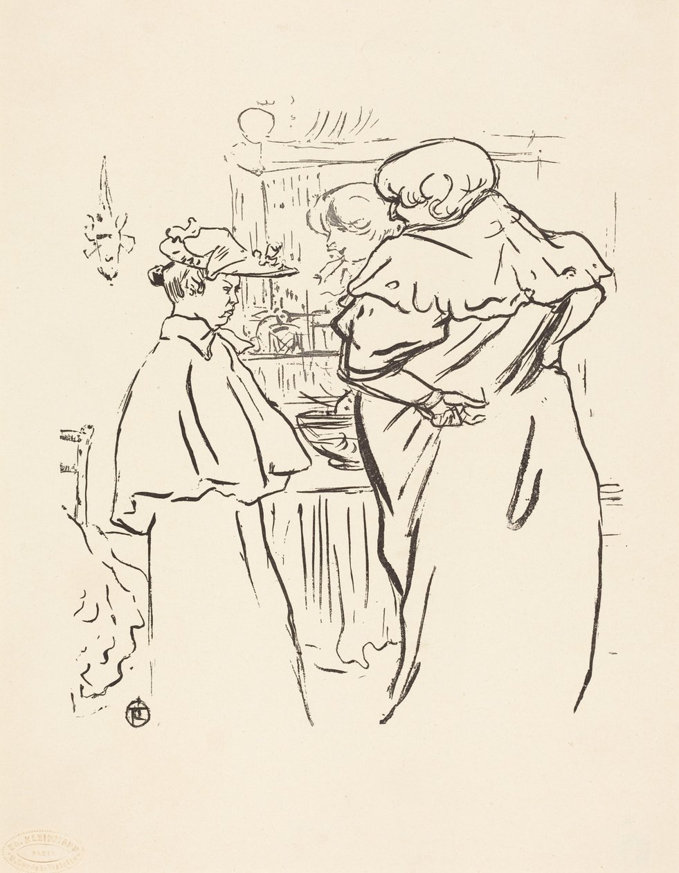 Dwie kobiety przed lustrem autorstwa Henri de Toulouse-Lautrec