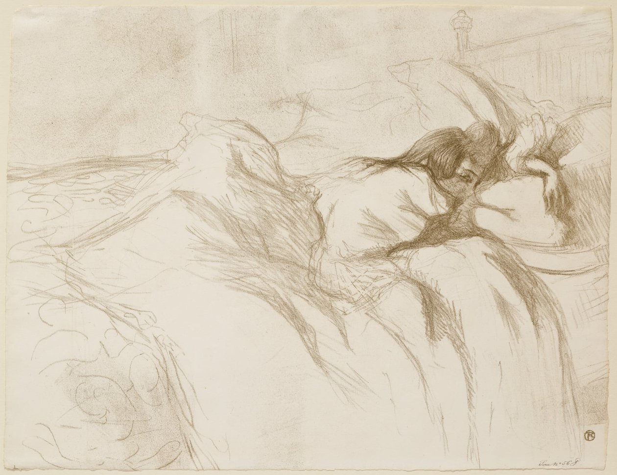 Leżąca kobieta - budząca się autorstwa Henri de Toulouse-Lautrec