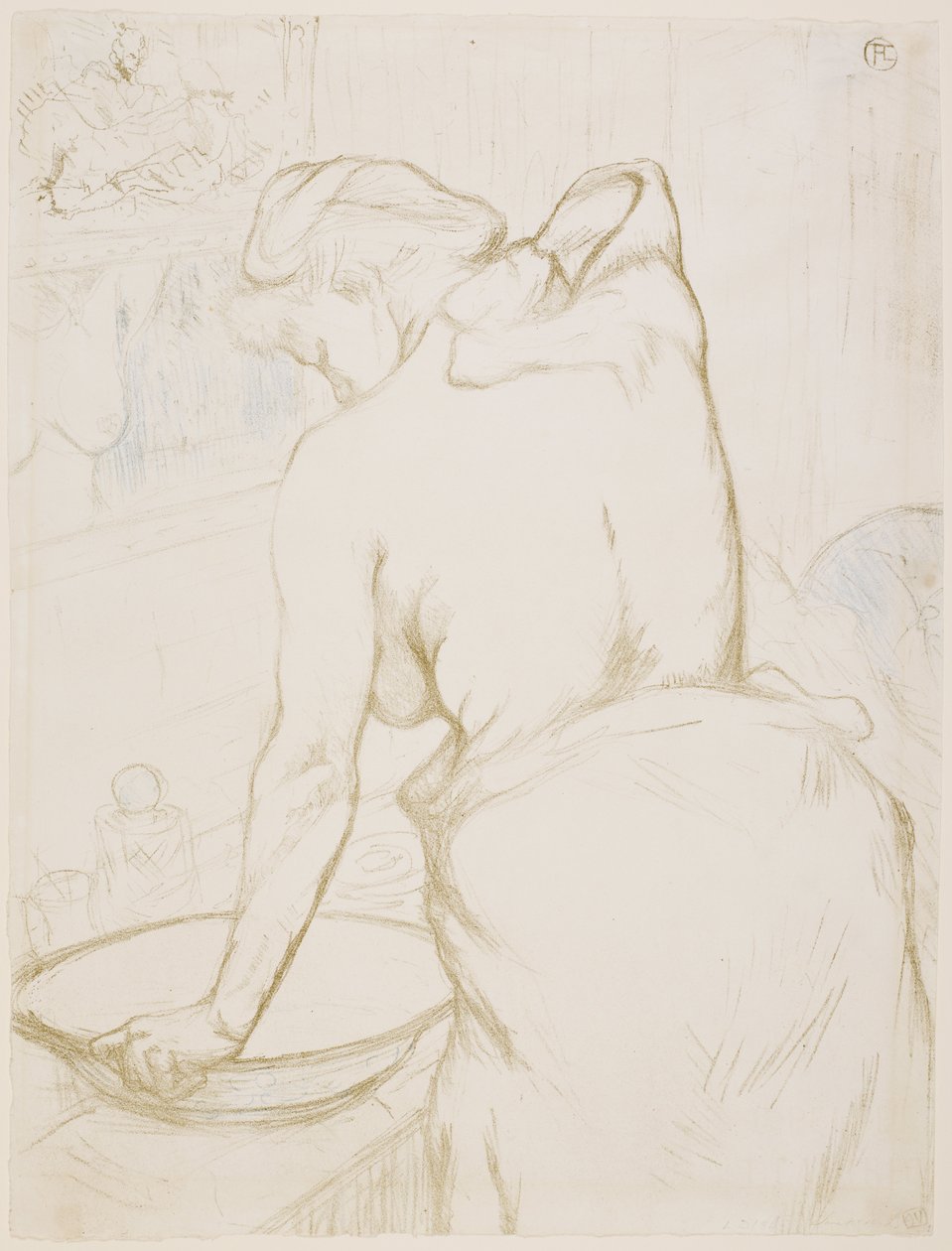 Kobieta przy toalecie, myjąca się autorstwa Henri de Toulouse-Lautrec