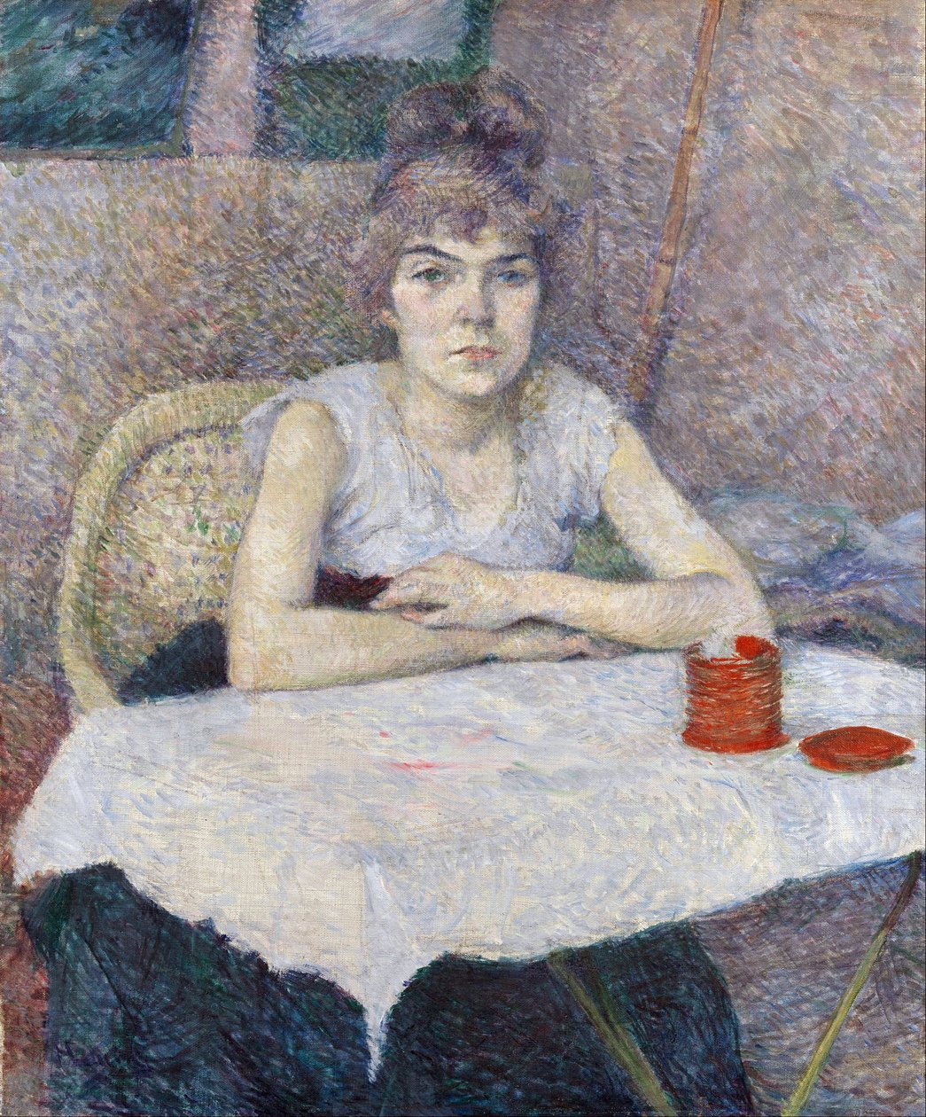 Młoda kobieta przy stole autorstwa Henri de Toulouse Lautrec